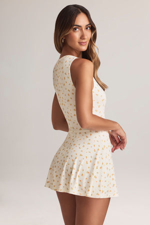 Annie Modal Button-Detail A-Line Mini Dress in Floral Print | Oh Polly Annie Modal Button-Detail A-Line Mini Dress in Floral Print | Oh Polly