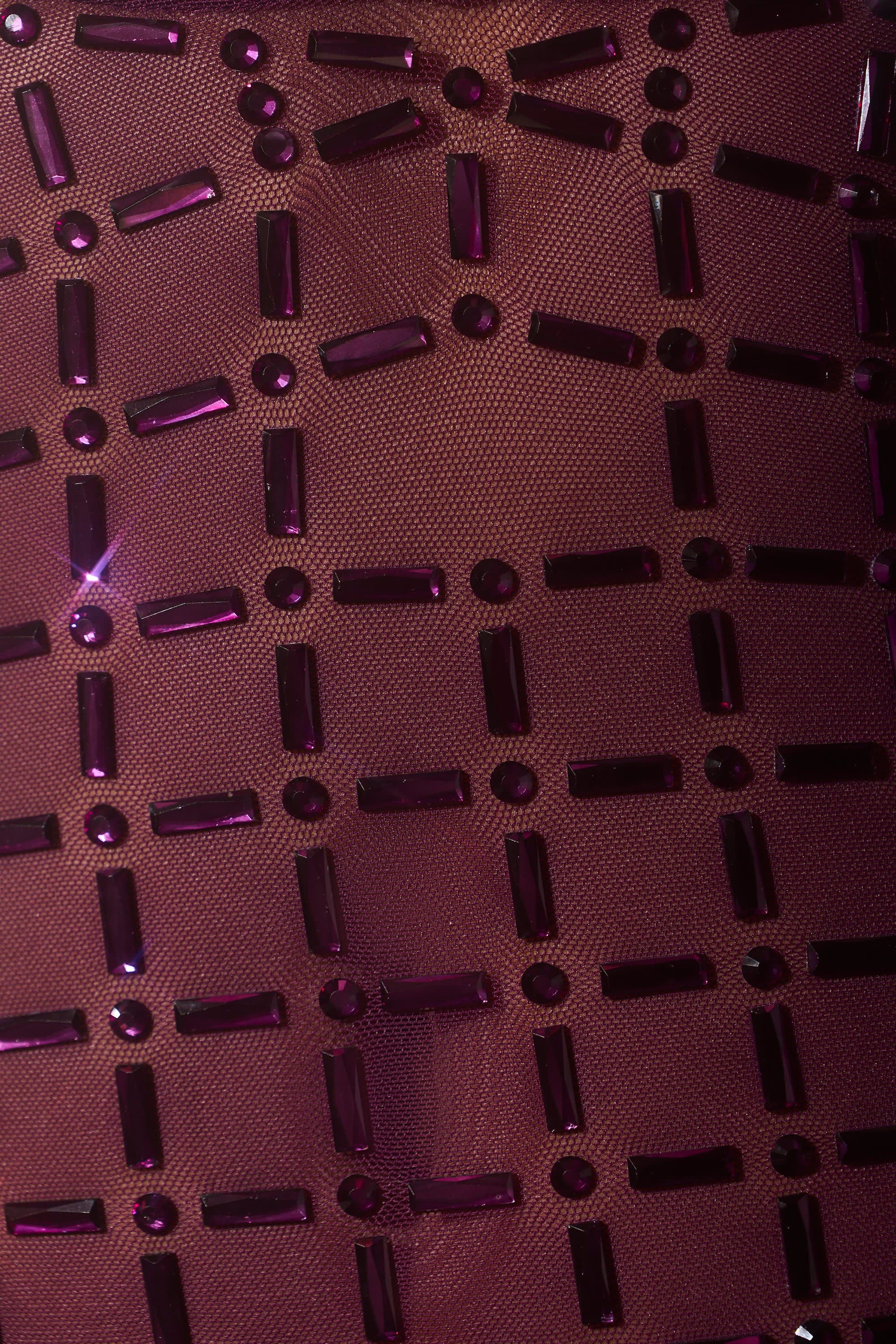 Embellished Semi-Sheer Halterneck Gown in Deep Purple
