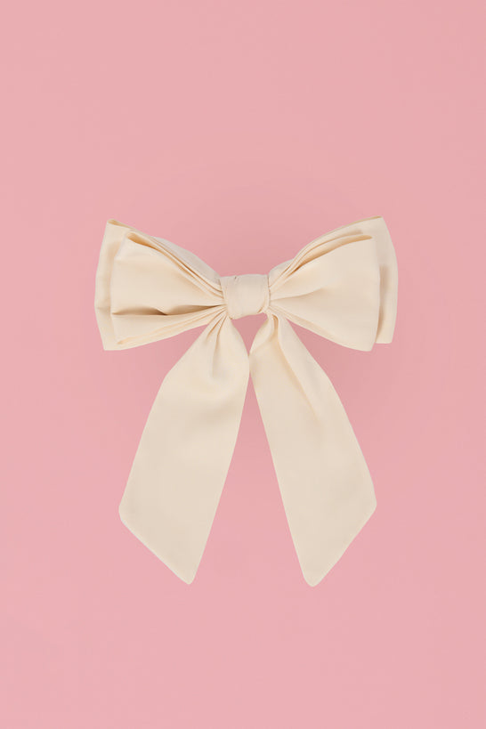 Bow Hair Clip in Ivory