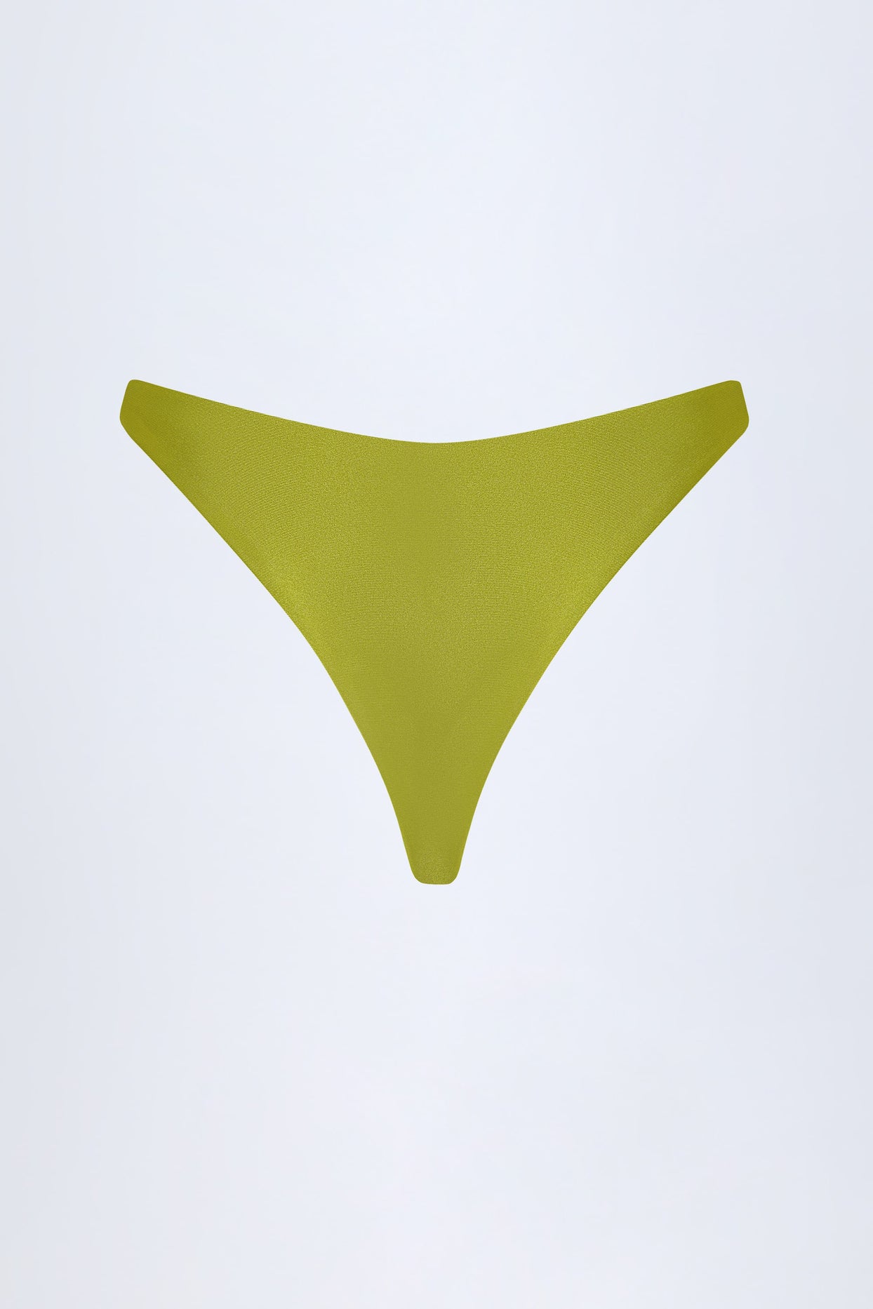 Bead-Embellished Cheeky Bikini Bottoms in Olive Green - 5