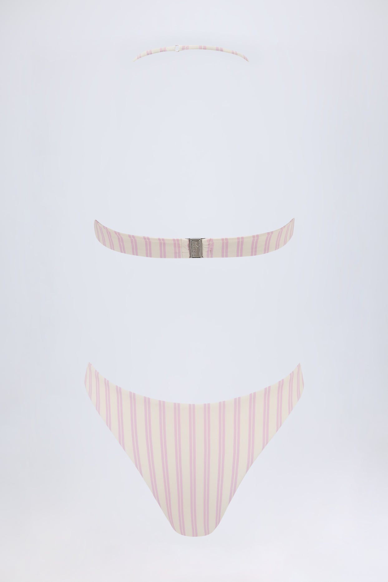 Cut-Out Halterneck Swimsuit in Mauve - 8