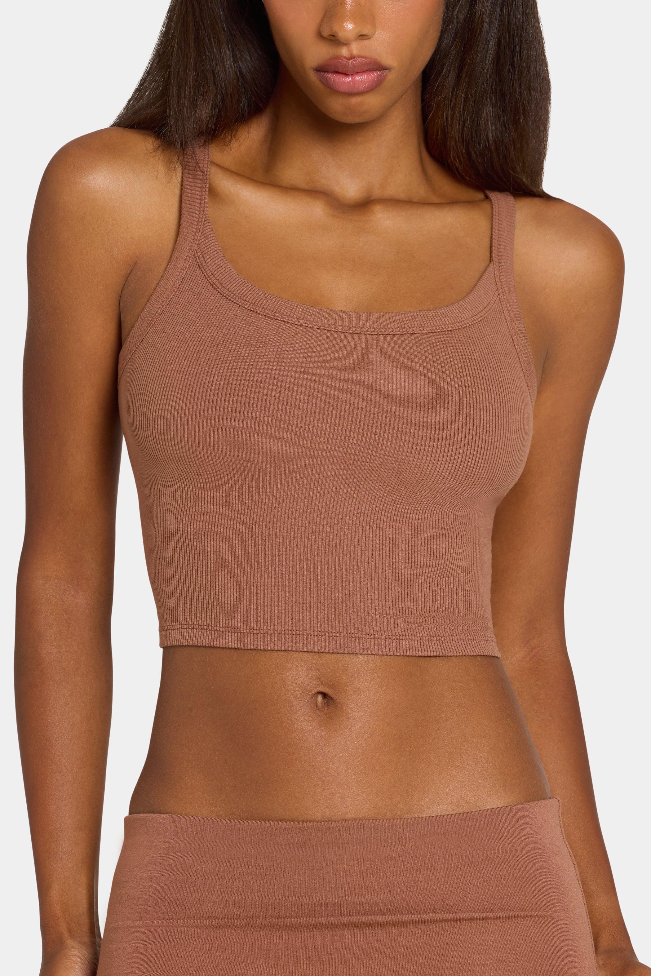 ButterCloud™ Built-In Bra Tank Top in Cocoa