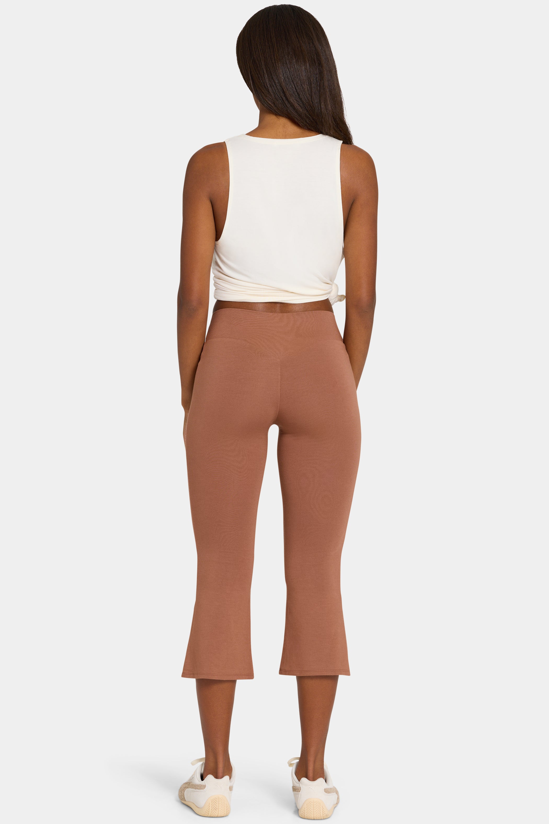 ButterCloud™ Flared Capri Leggings in Cocoa