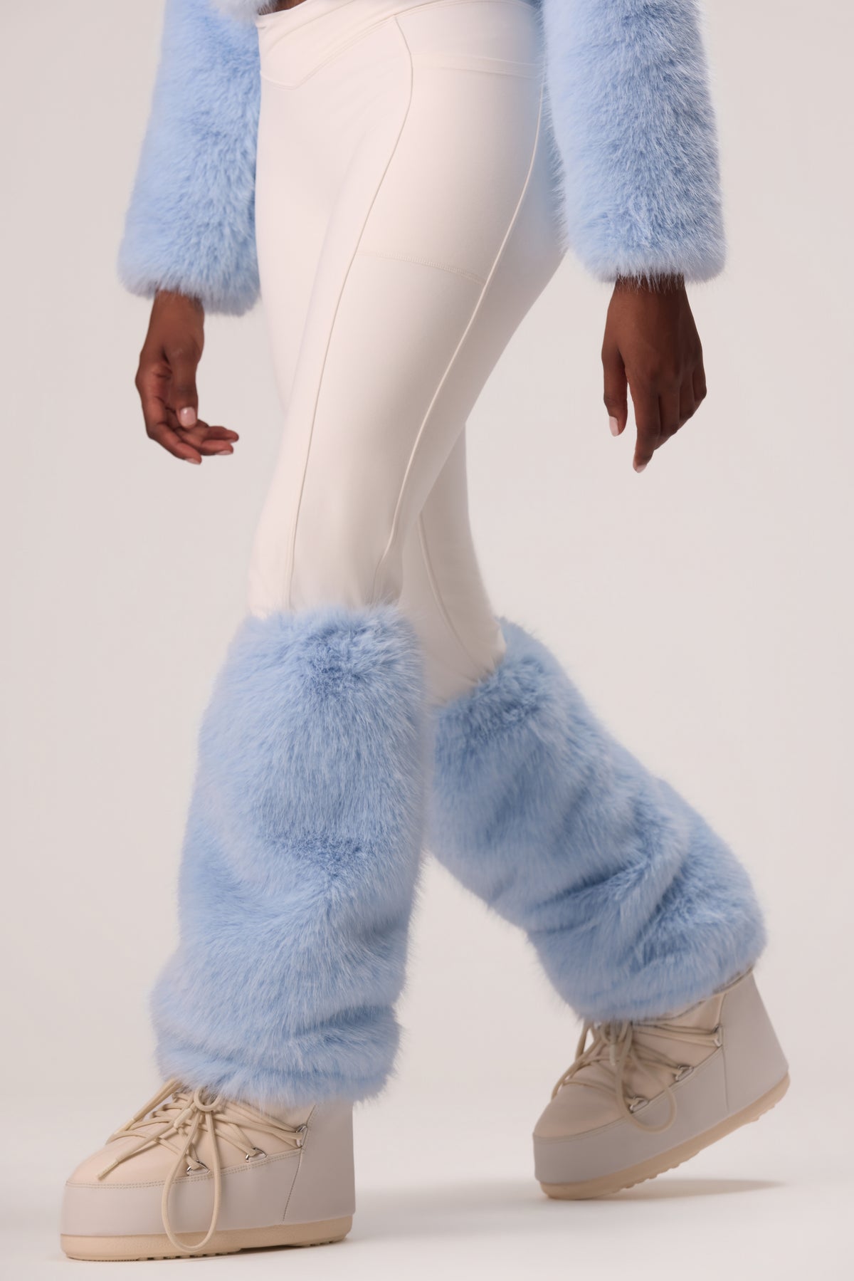 Faux Fur Boot Covers in Powder Blue