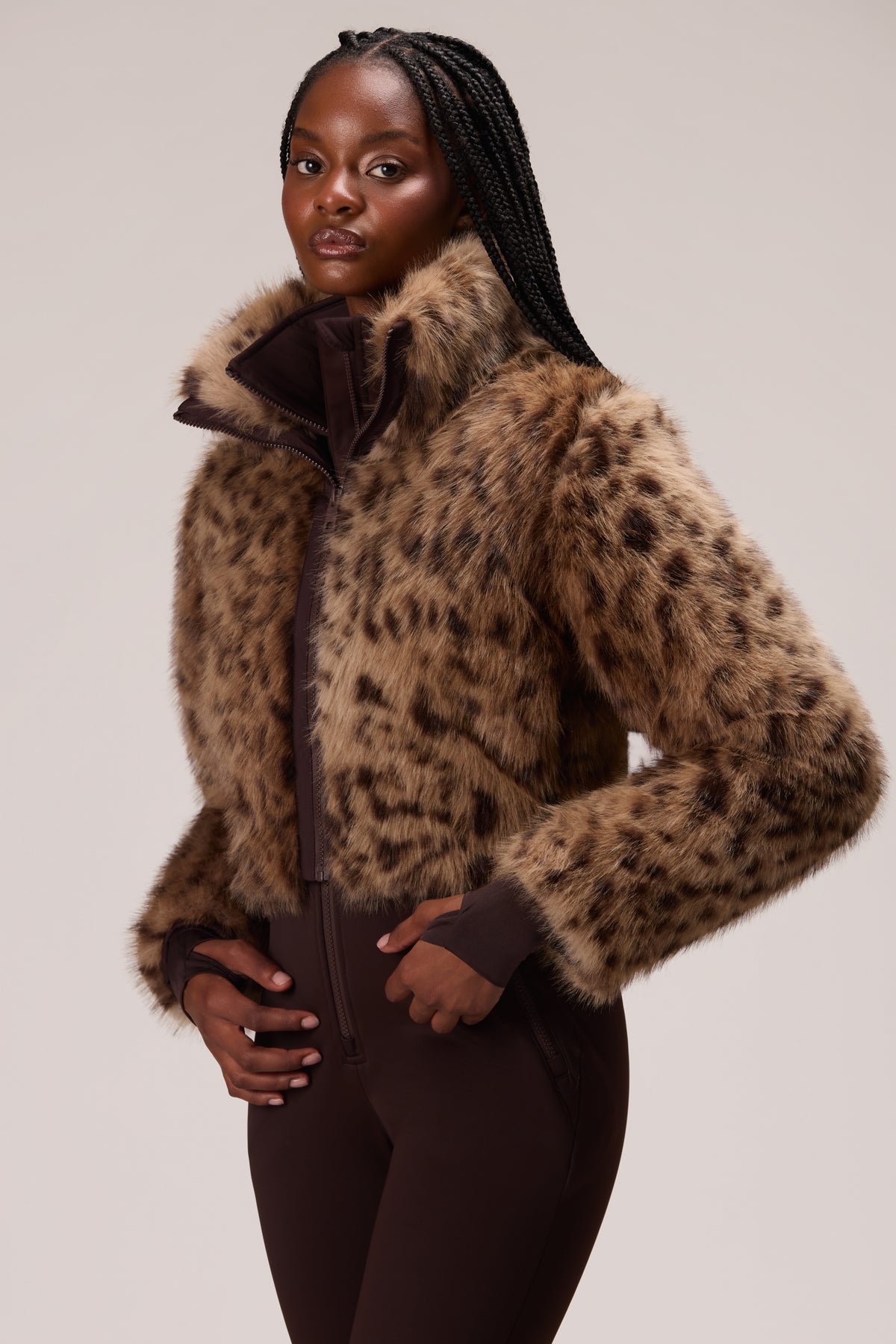 Fur Ski Suit in Hot Cocoa