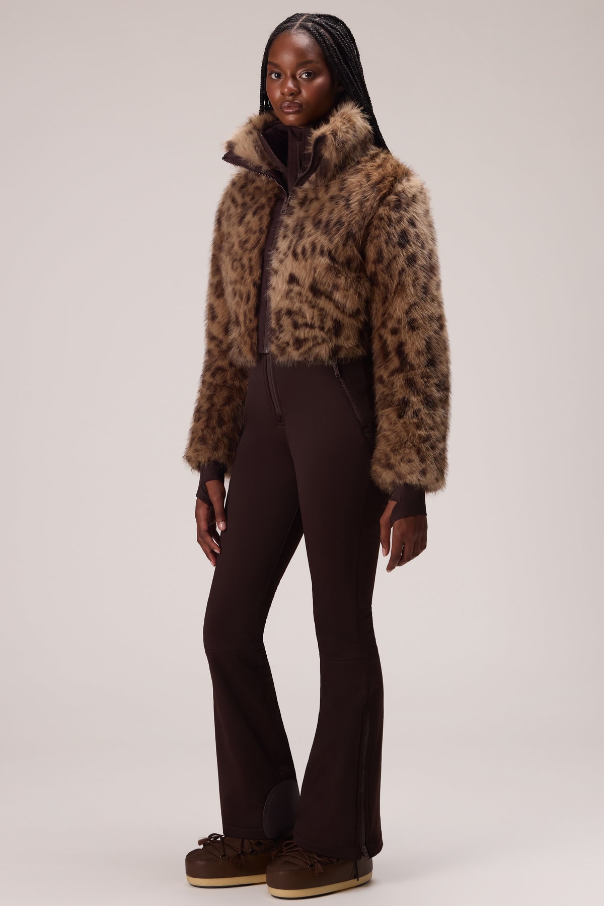 Fur Ski Suit in Hot Cocoa
