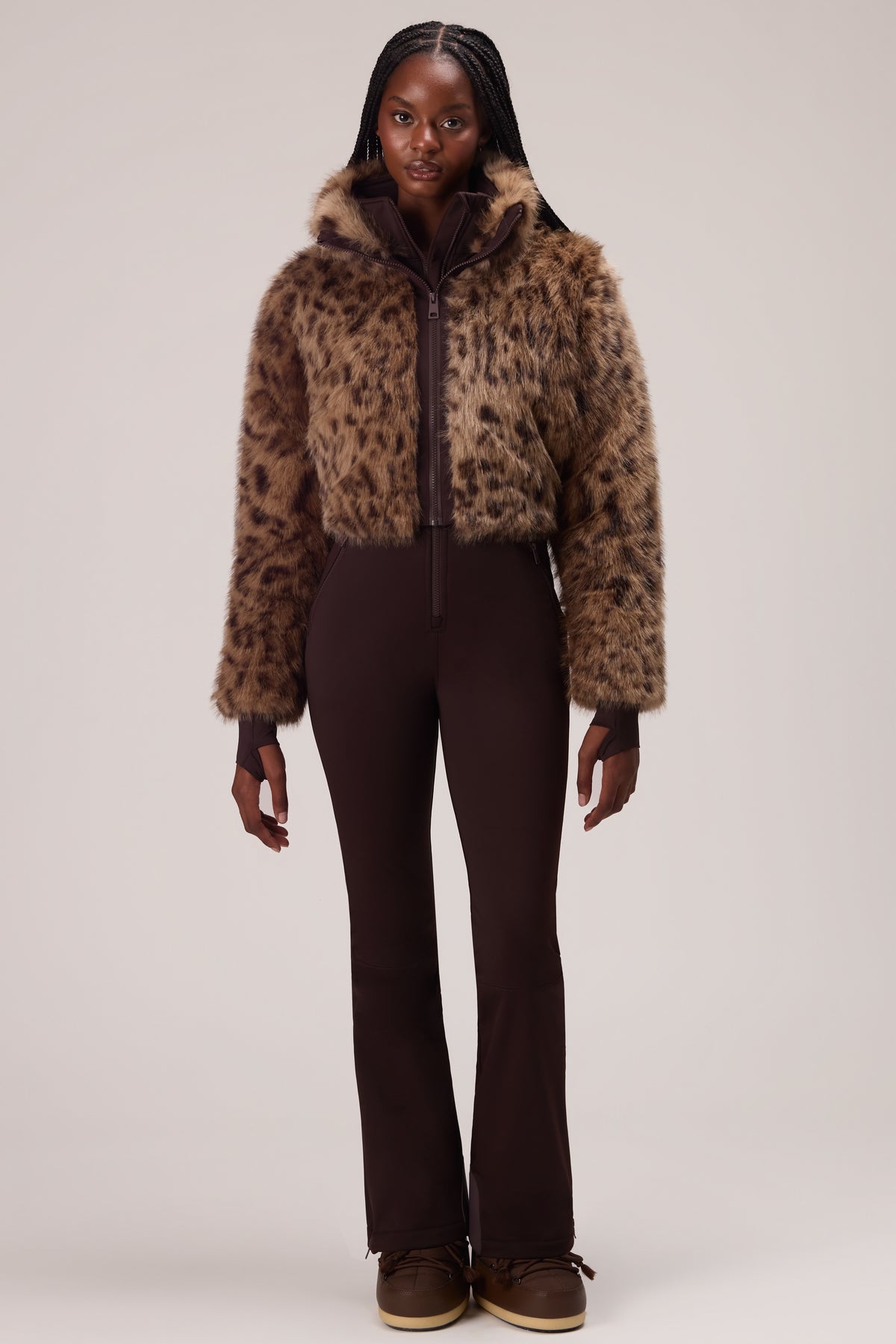Fur Ski Suit in Hot Cocoa