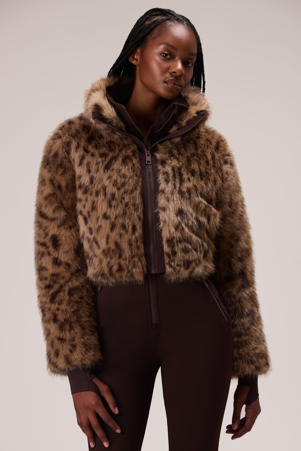 Fur Ski Suit in Hot Cocoa