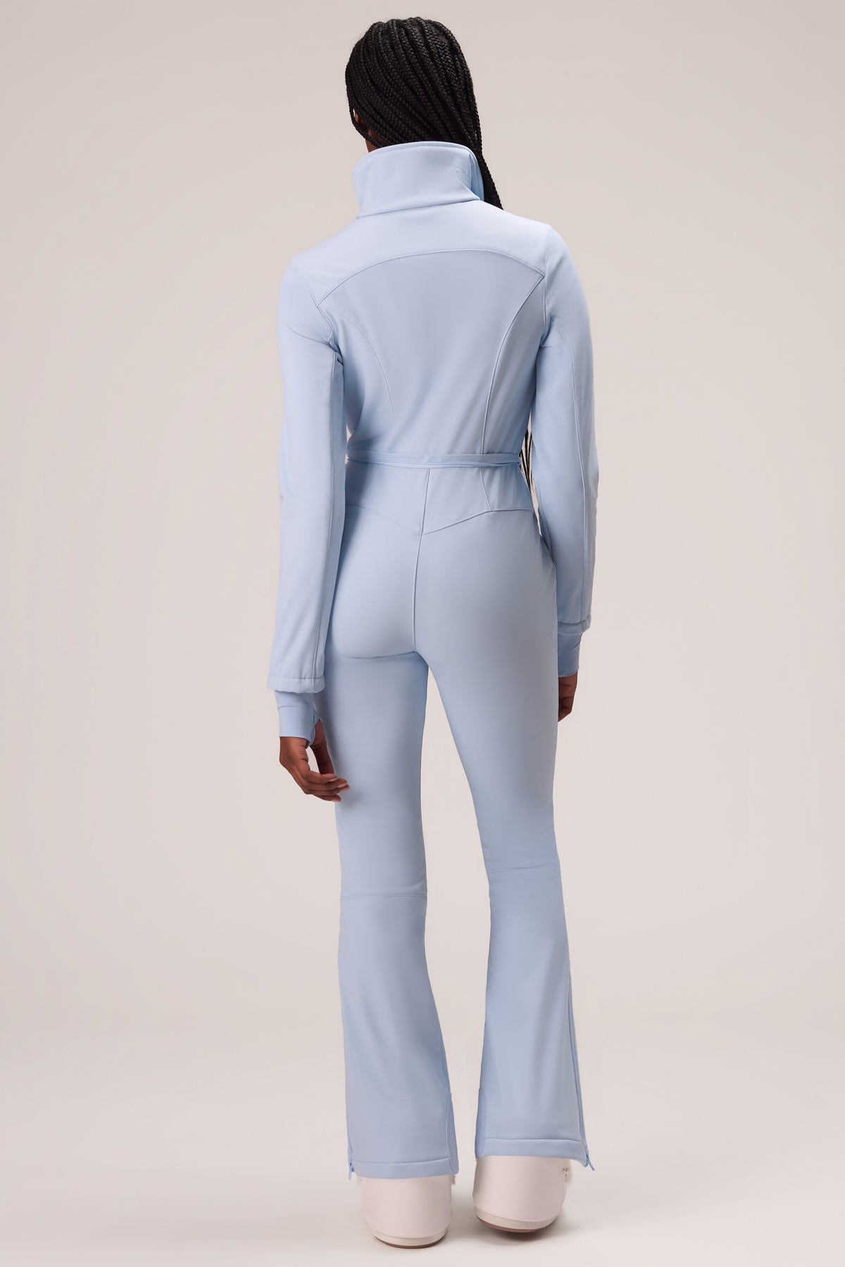 Faux Fur Ski Suit in Powder Blue