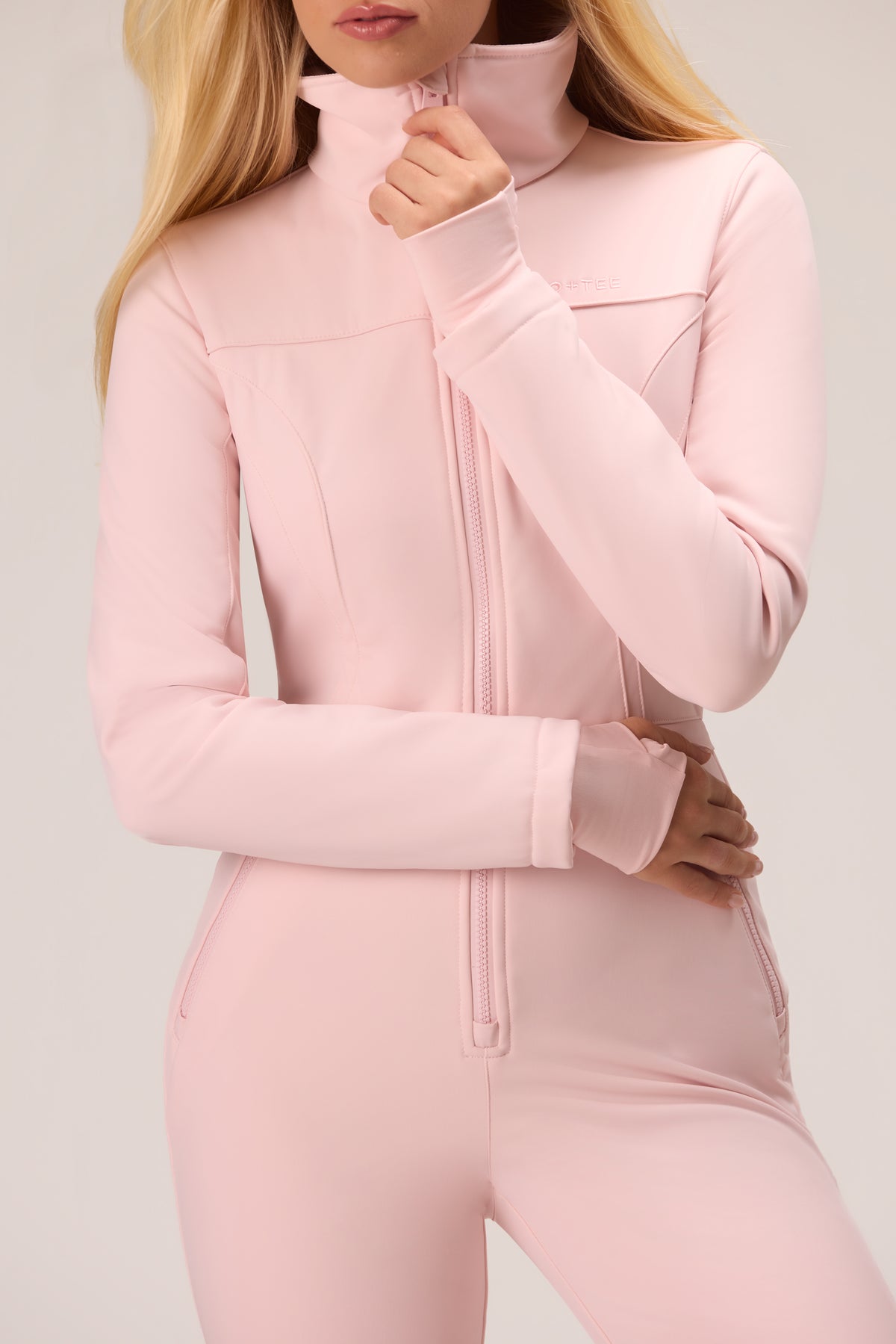 Fur Ski Suit in Powder Pink