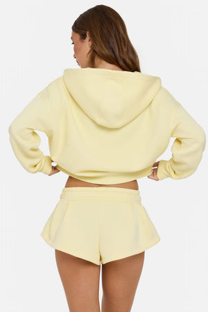 Mid-Rise Mini Shorts in Butter Cream