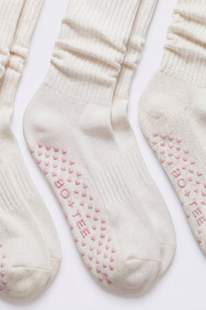 Pilates 3-Pack Socks Bundle in Coconut