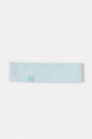 Ribbed Jersey Headband in Mint Stripe