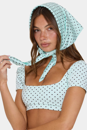 Satin Headscarf in Mint Chip
