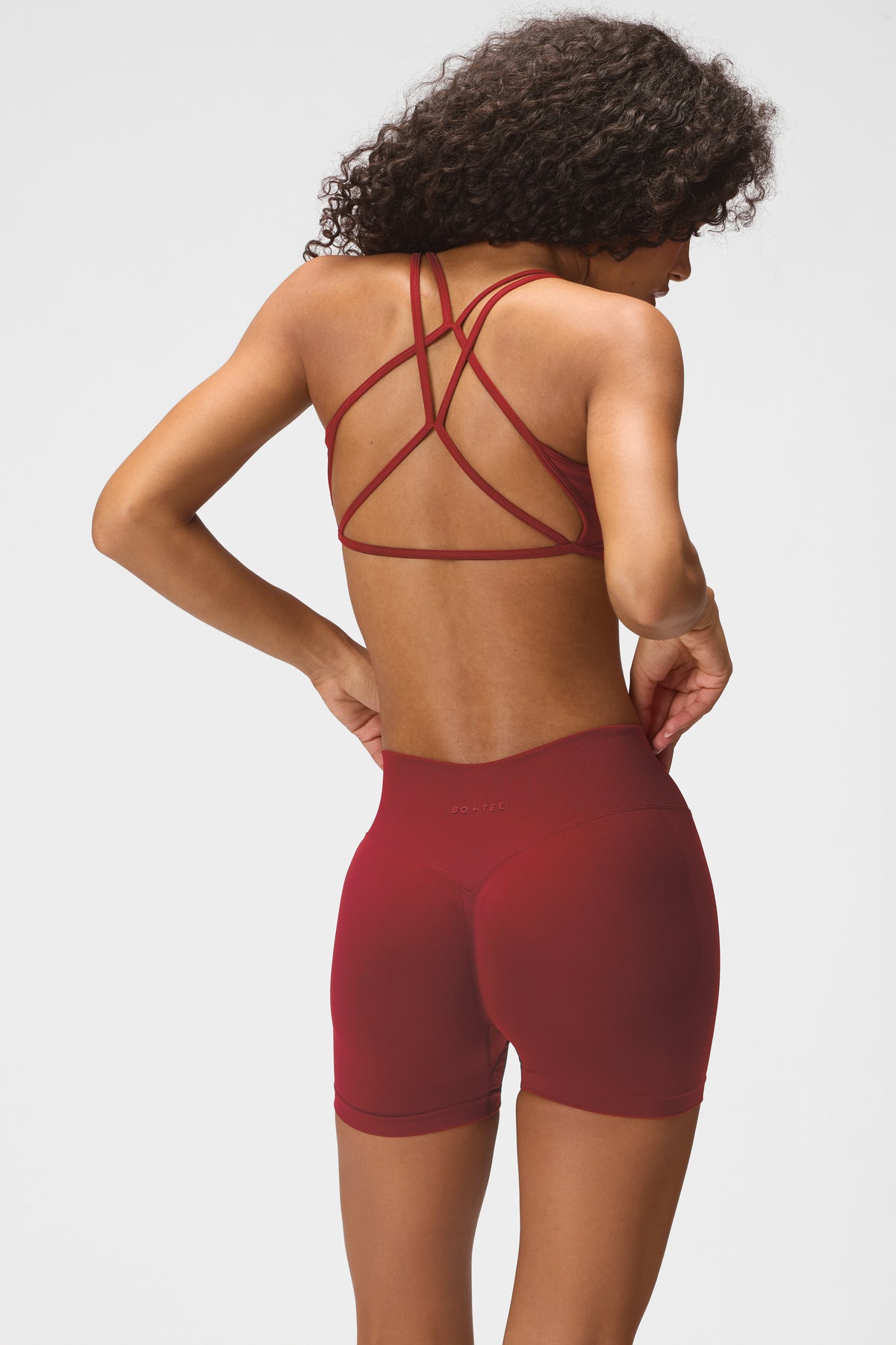 Seamless Mini Shorts in Dark Cherry