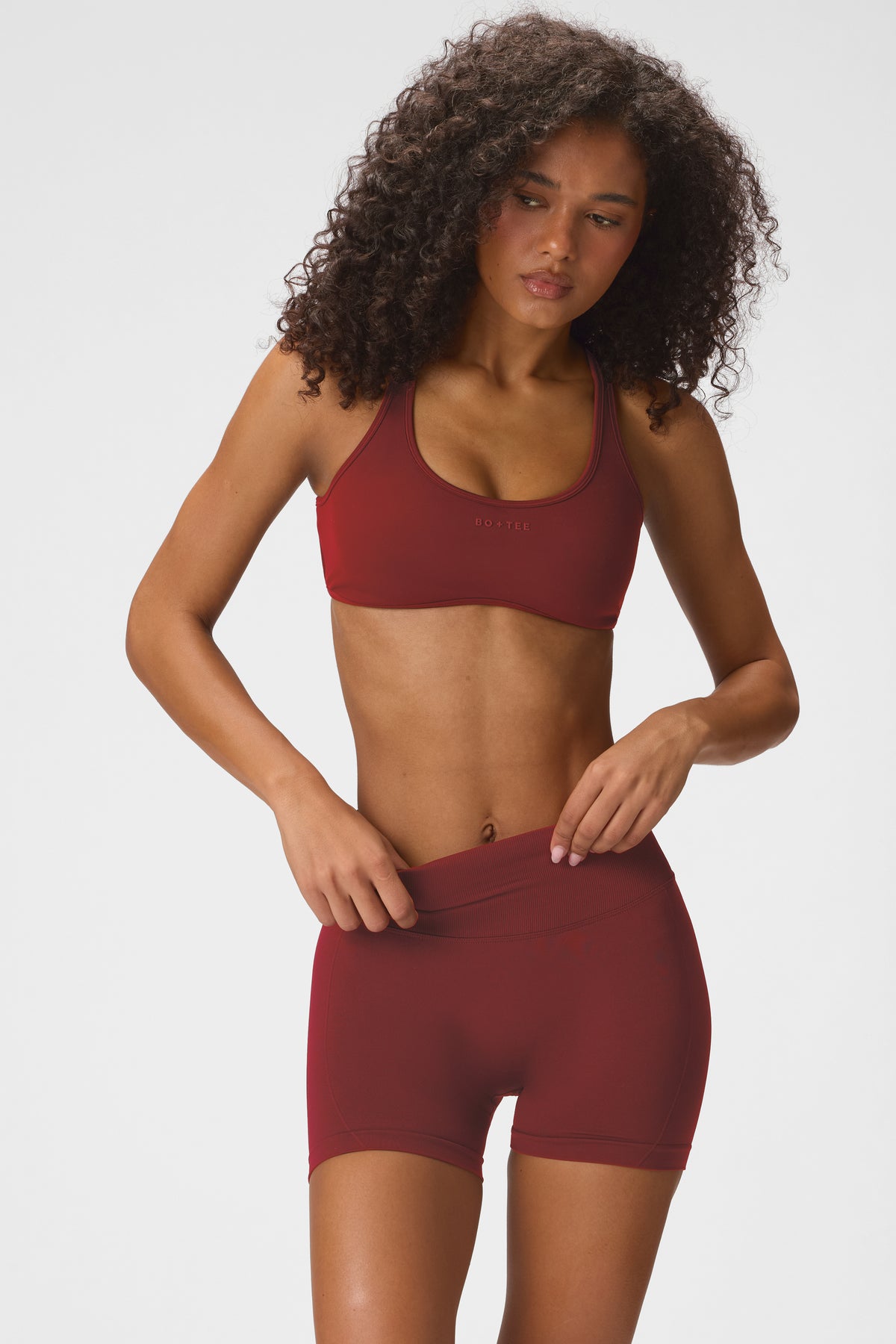 Seamless Mini Shorts in Dark Cherry