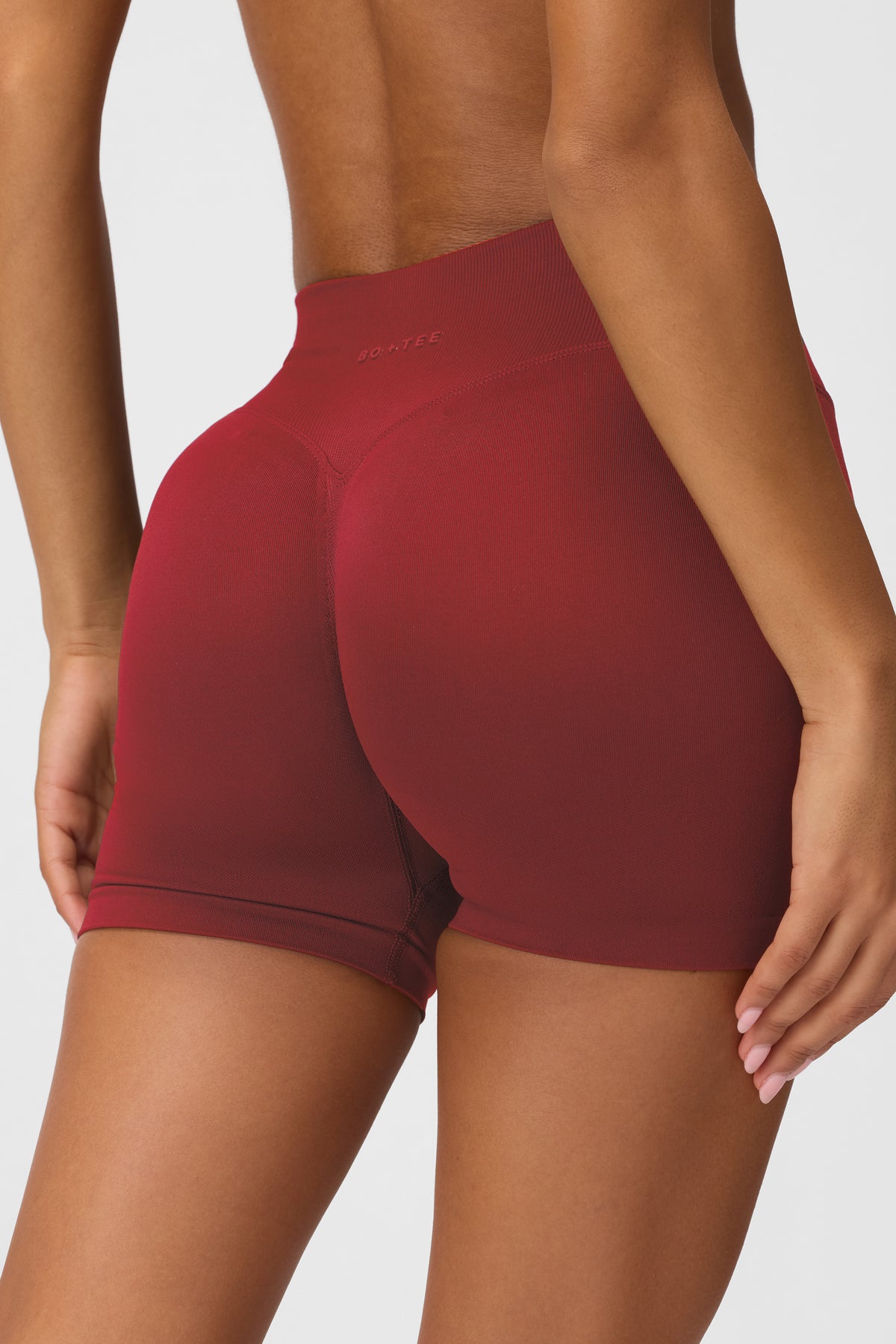 Seamless Mini Shorts in Dark Cherry