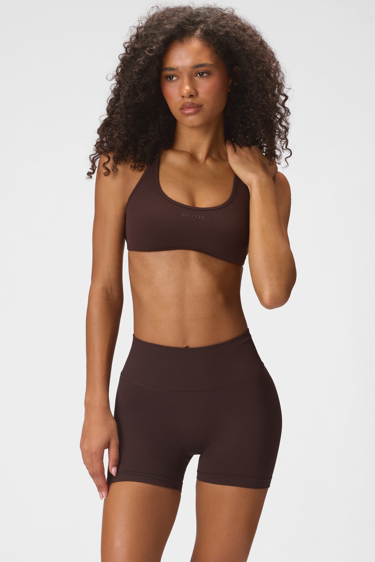 Seamless Mini Shorts in Espresso