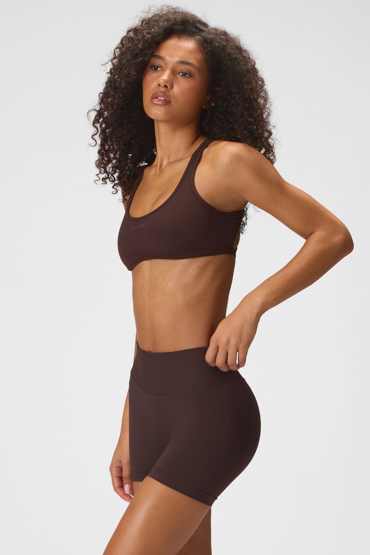 Seamless Mini Shorts in Espresso