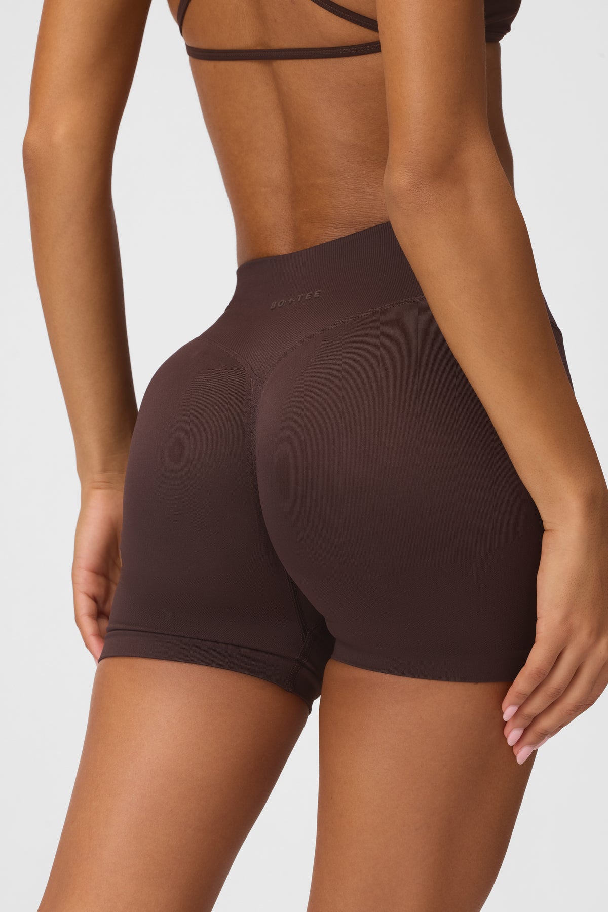 Seamless Mini Shorts in Espresso