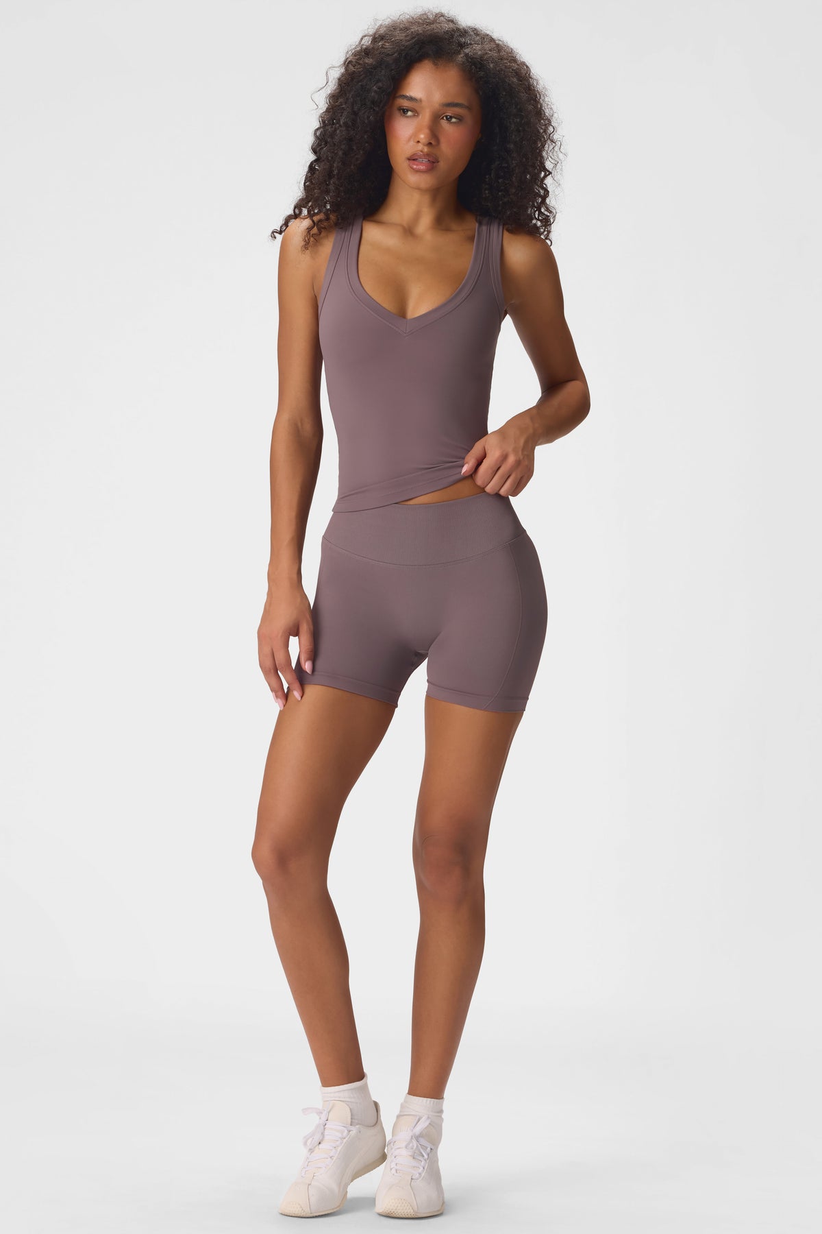 Seamless Mini Shorts in Stone