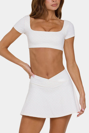 Soft Active Cap Sleeve Crop Top in Cotton Candy