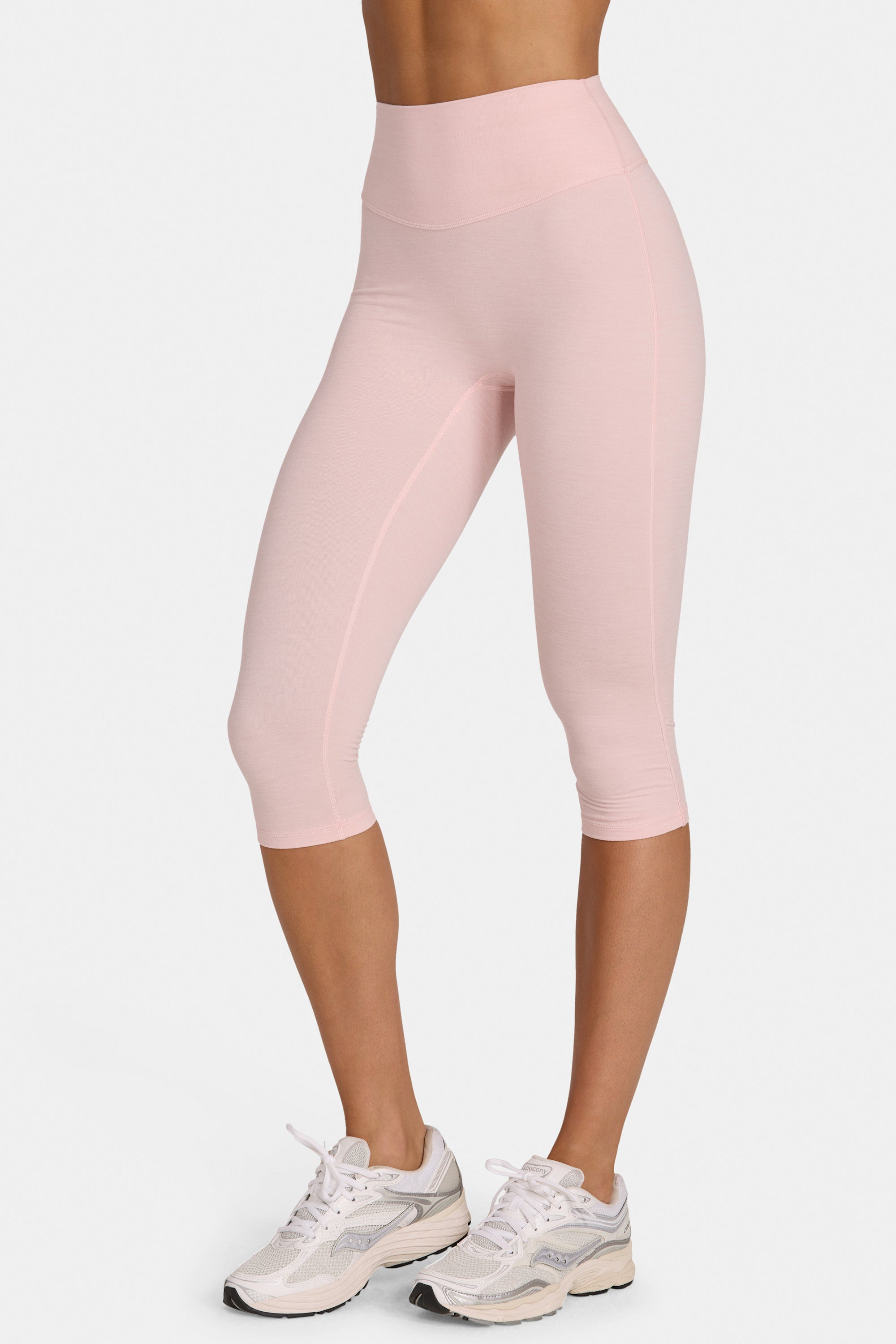 Soft Active Capri Leggings in Blush Marl