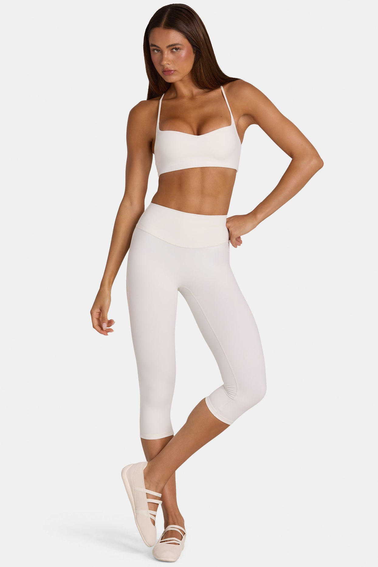 Soft Active Capri Leggings in Coconut - 7