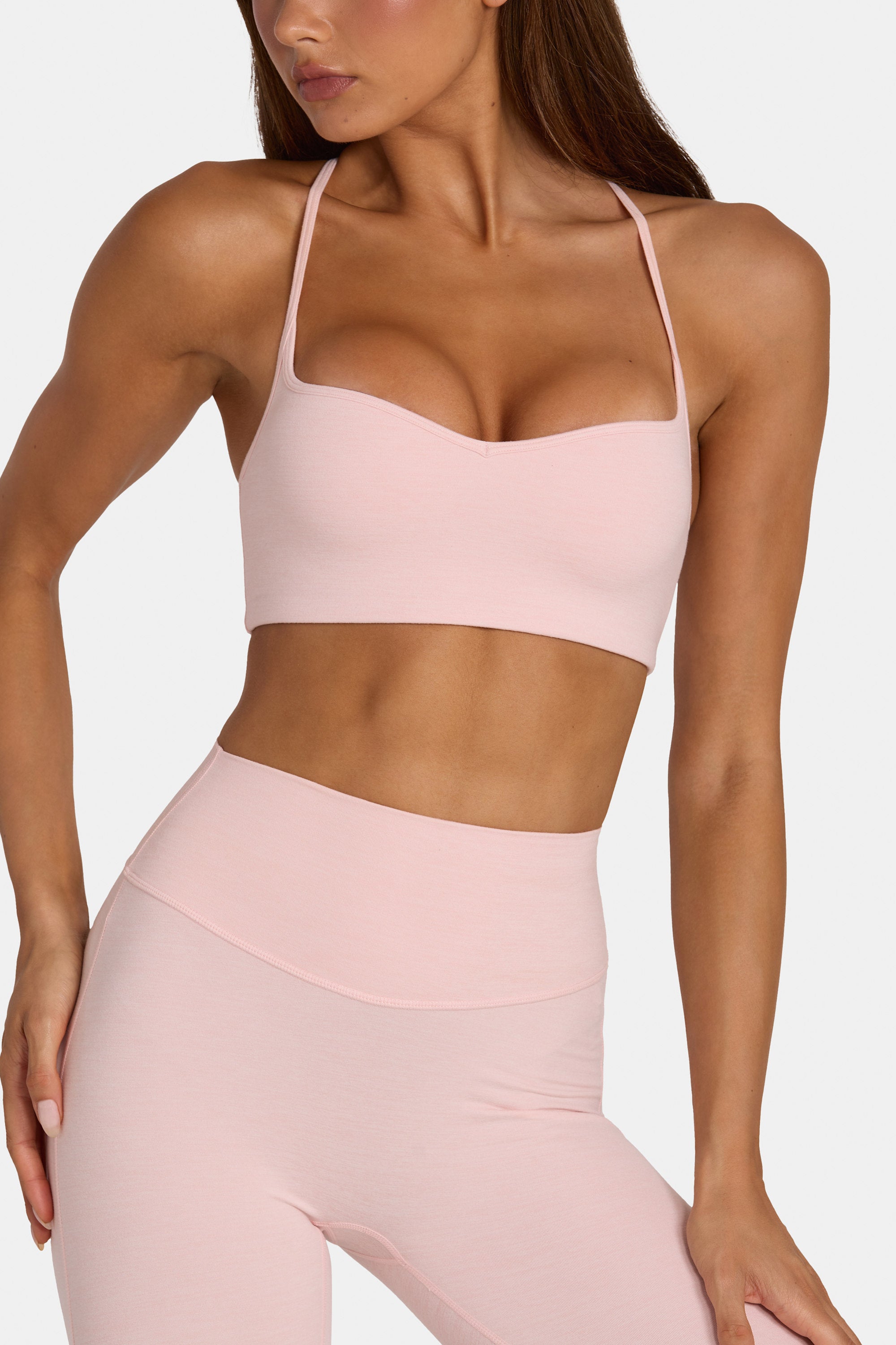 Soft Active Low-Impact Sports Bra in Blush Marl