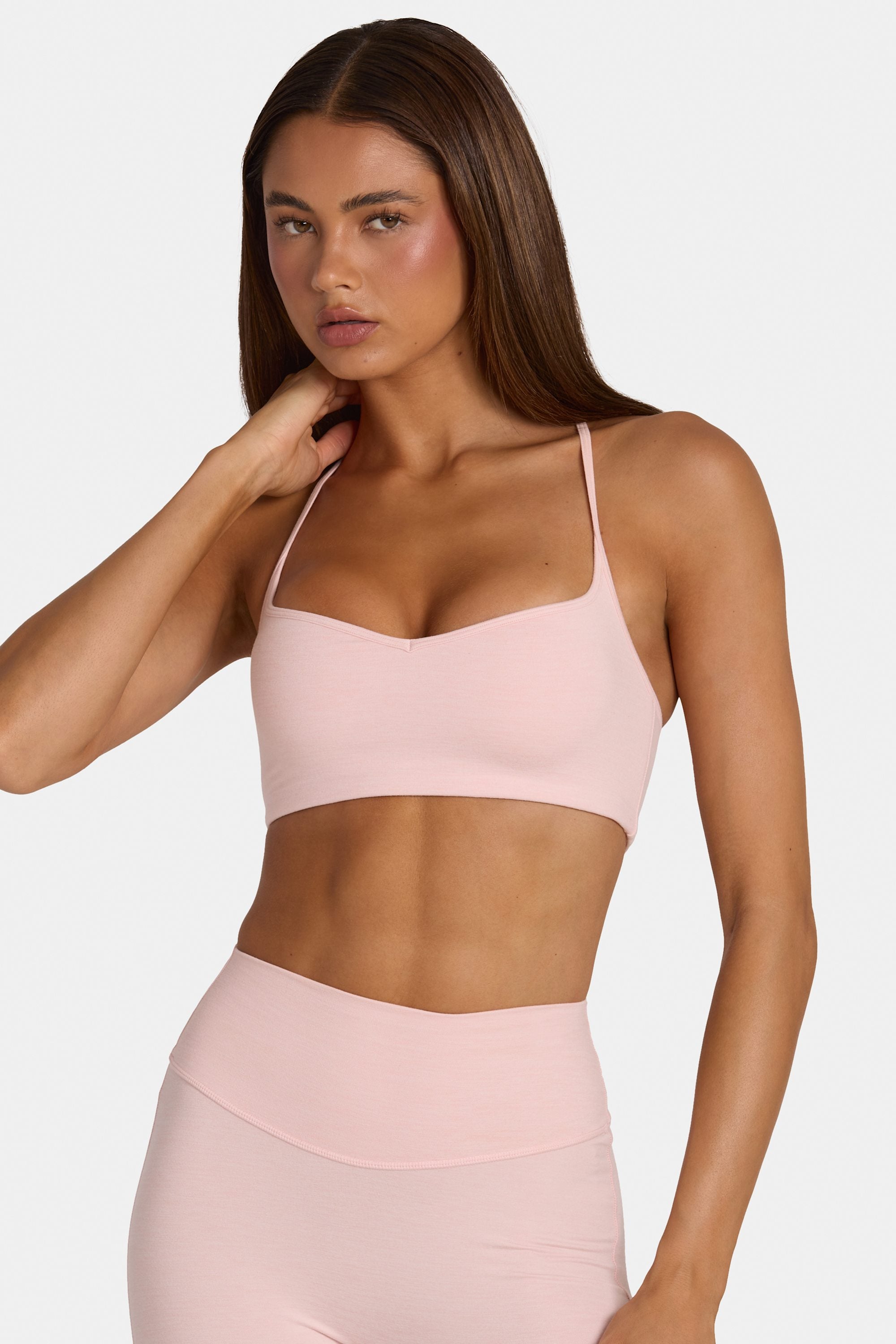 Soft Active Low-Impact Sports Bra in Blush Marl