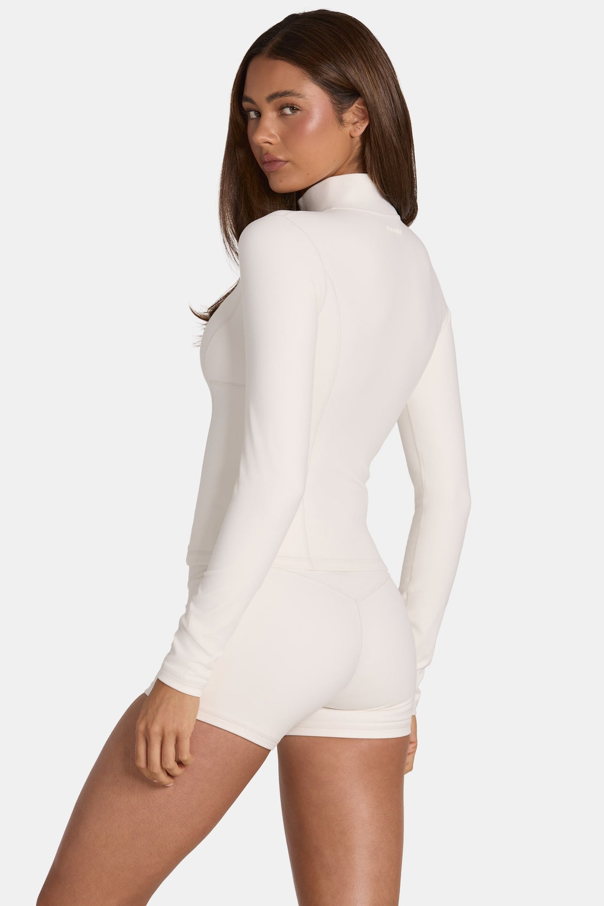 Soft Active Zip-Up Jacket in Coconut - 7