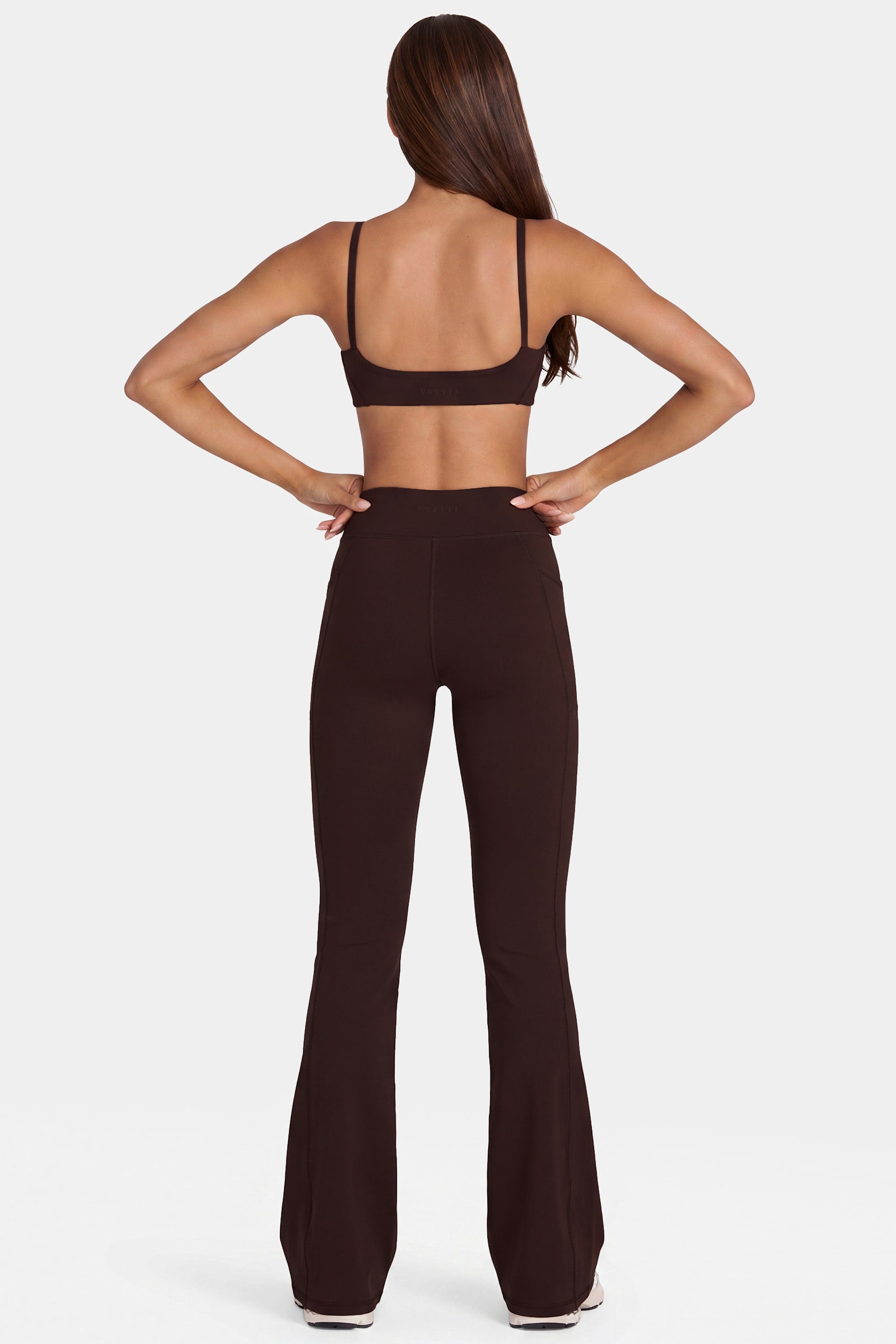 Soft Active V-Waist Flared Leggings in Espresso