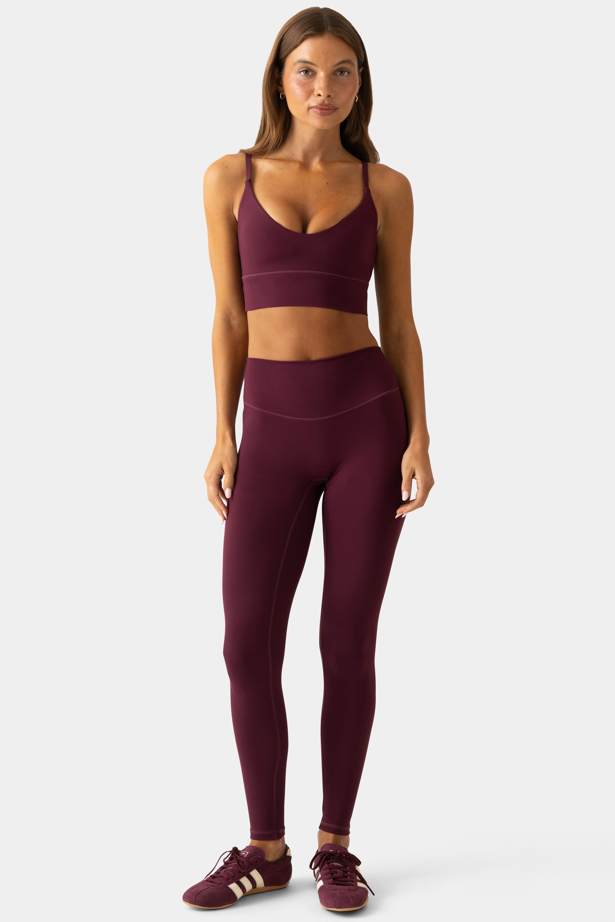 Soft Active Full-Length Leggings in Burgundy