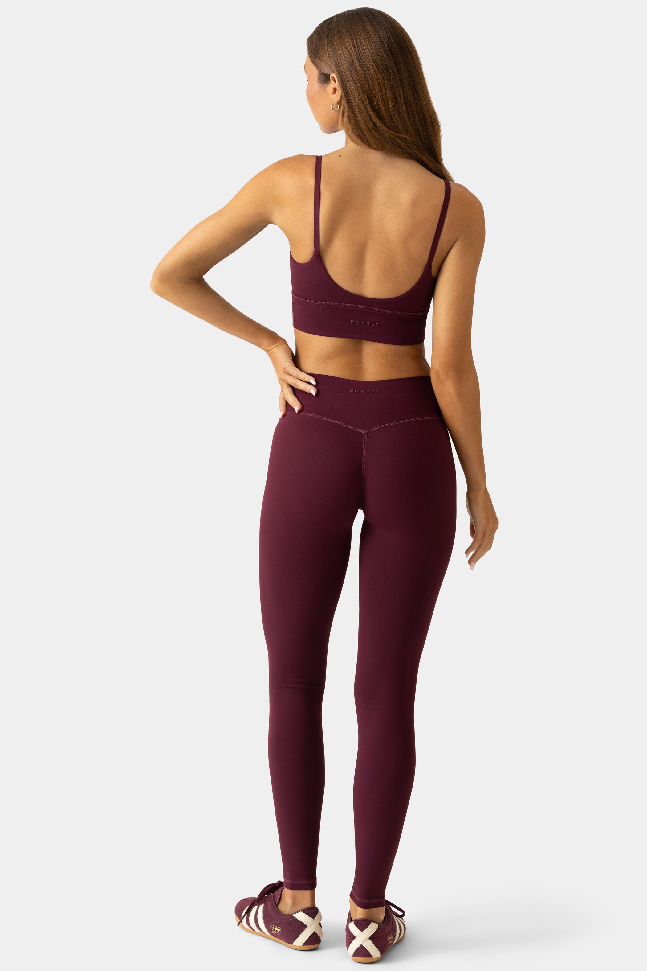 Soft Active Full-Length Leggings in Burgundy
