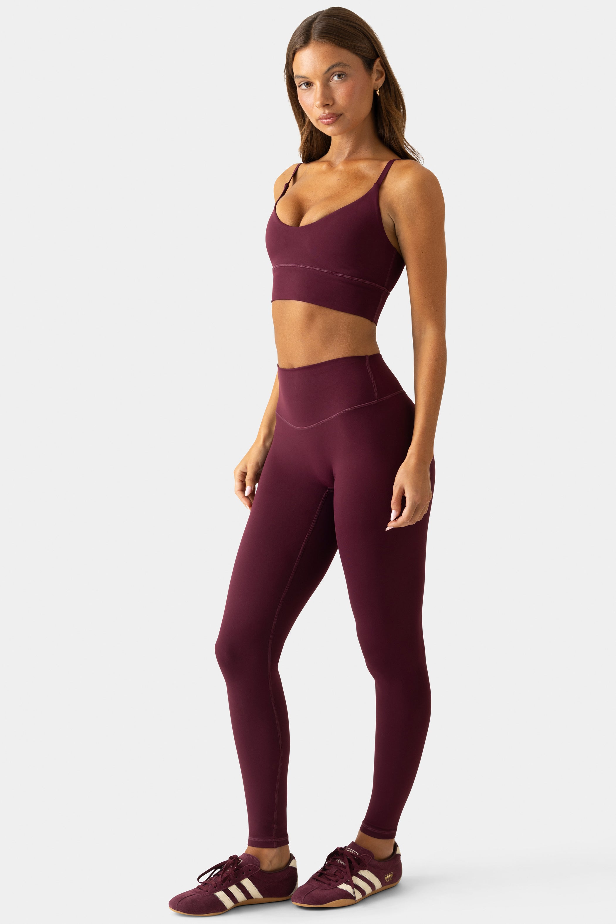 Soft Active Full-Length Leggings in Burgundy