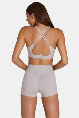 Soft Active Mini Shorts in Grey Marl