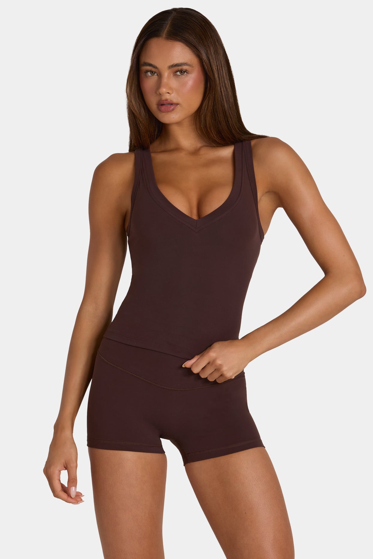 Soft Active Tank Top in Espresso - 1