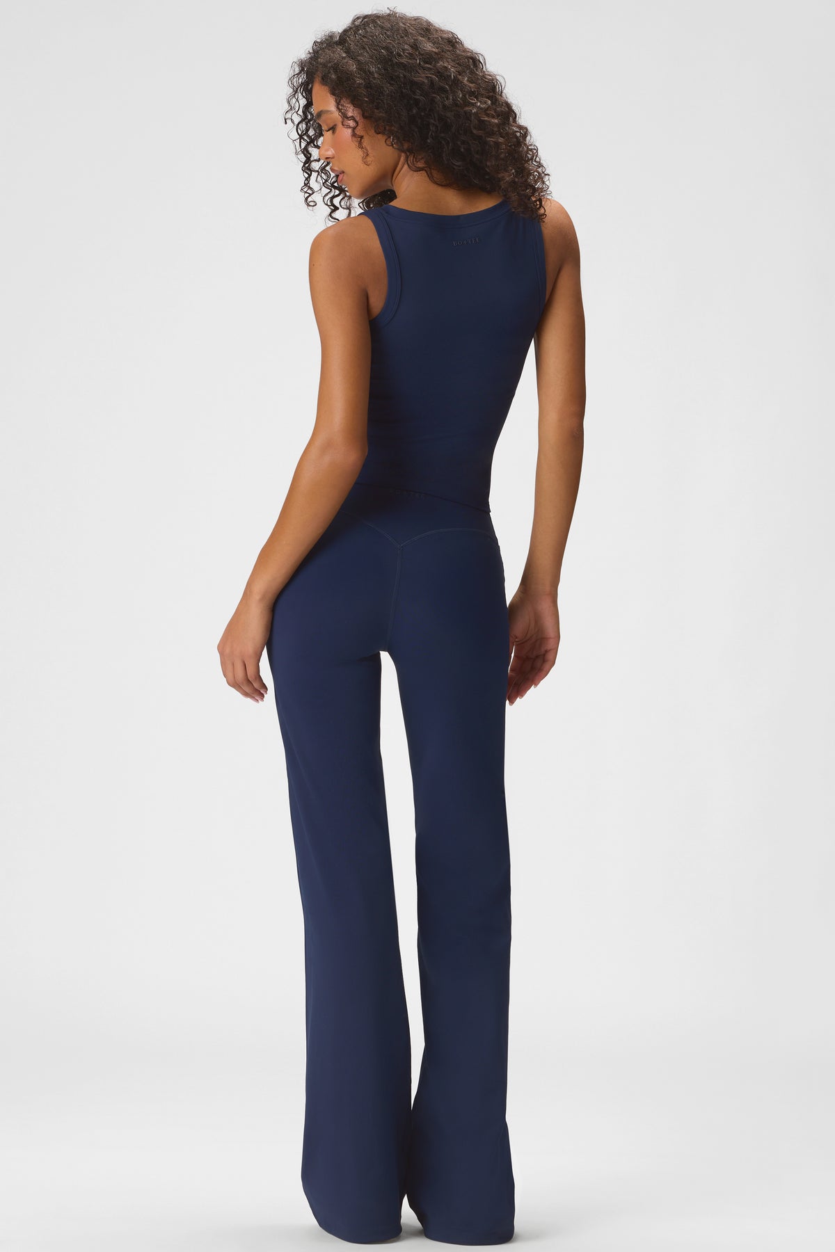 Soft Active Wide-Leg Trousers in Midnight Navy