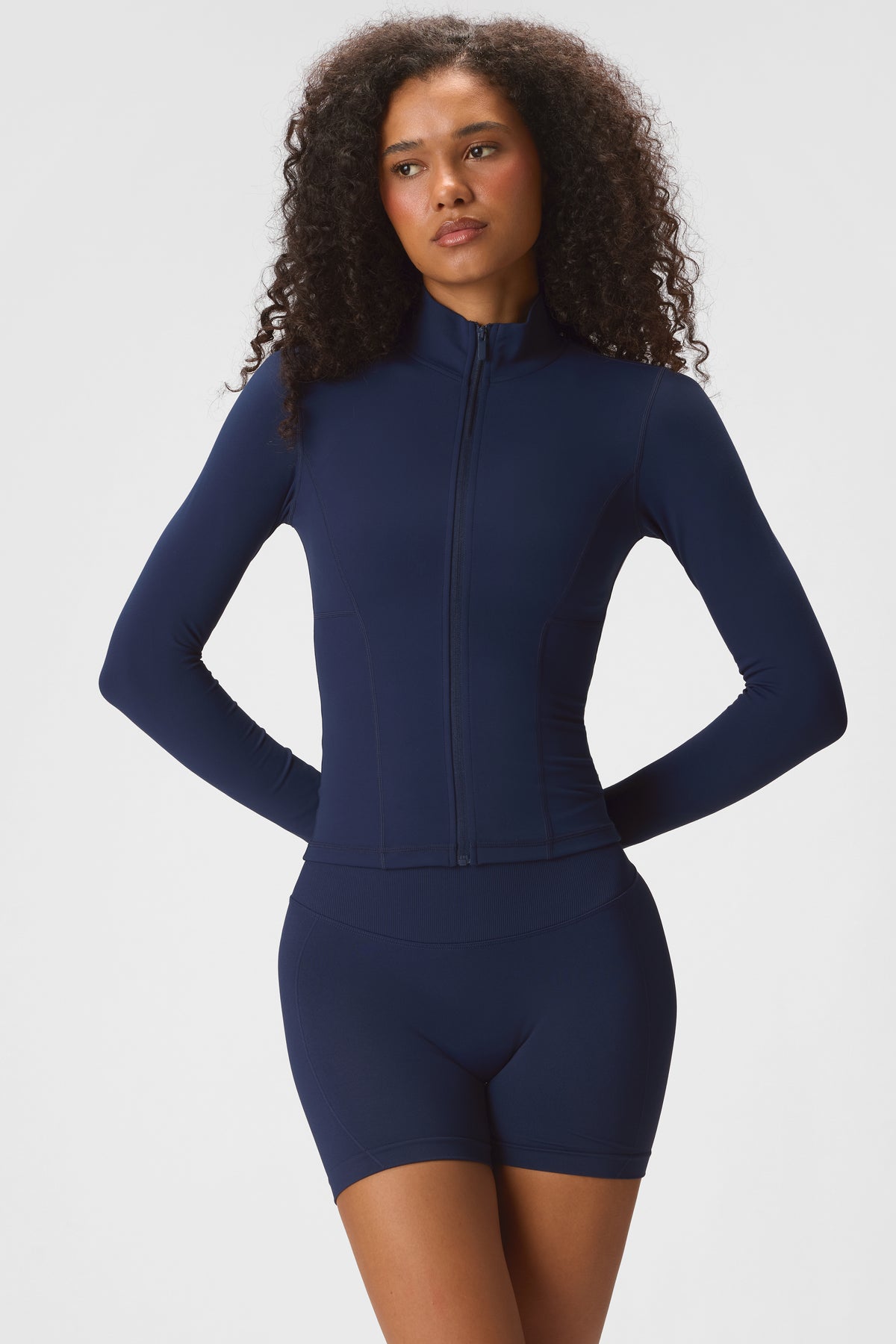 Soft Active Zip-Up Jacket in Midnight Navy