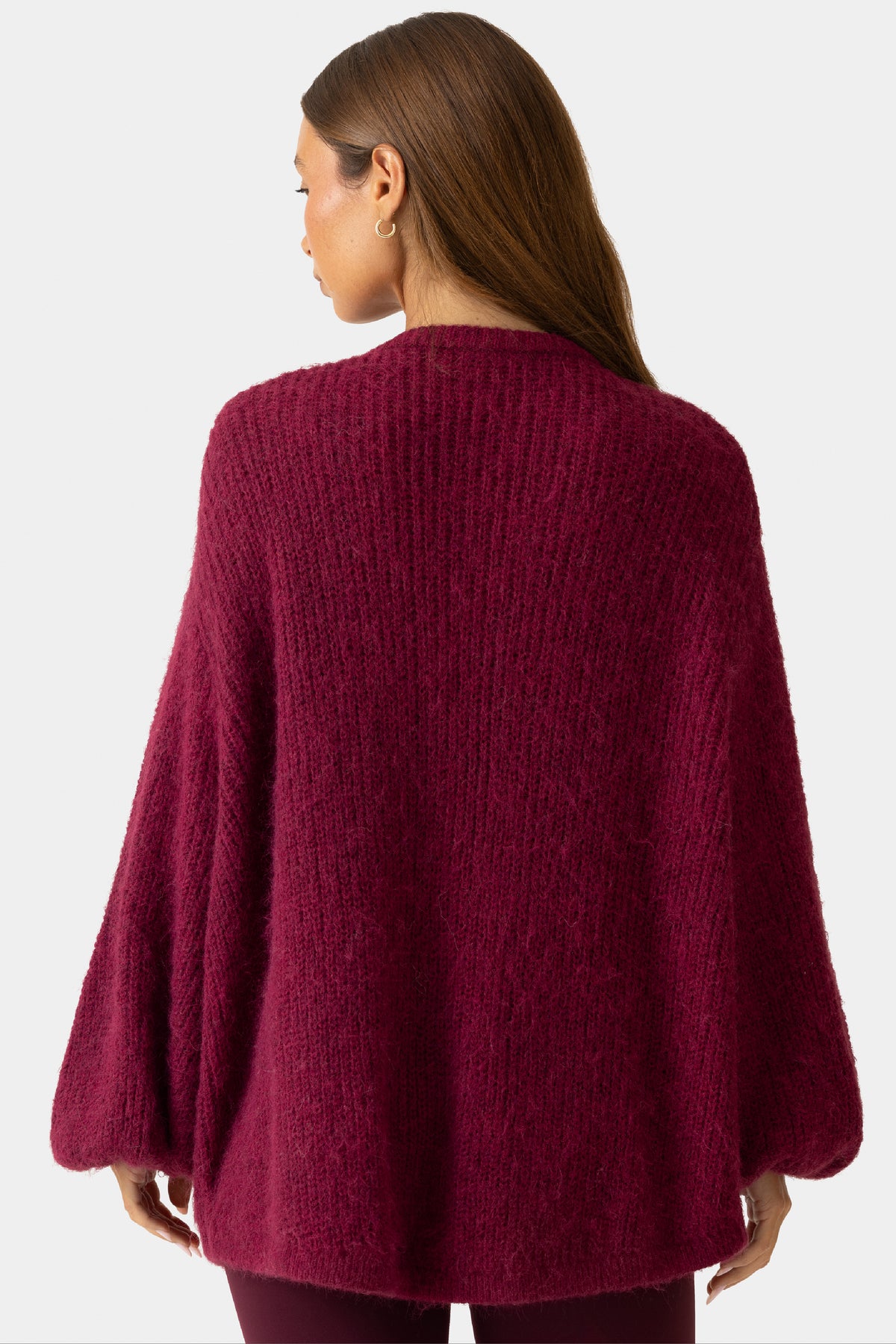 Soft Knit Cardigan in Plum