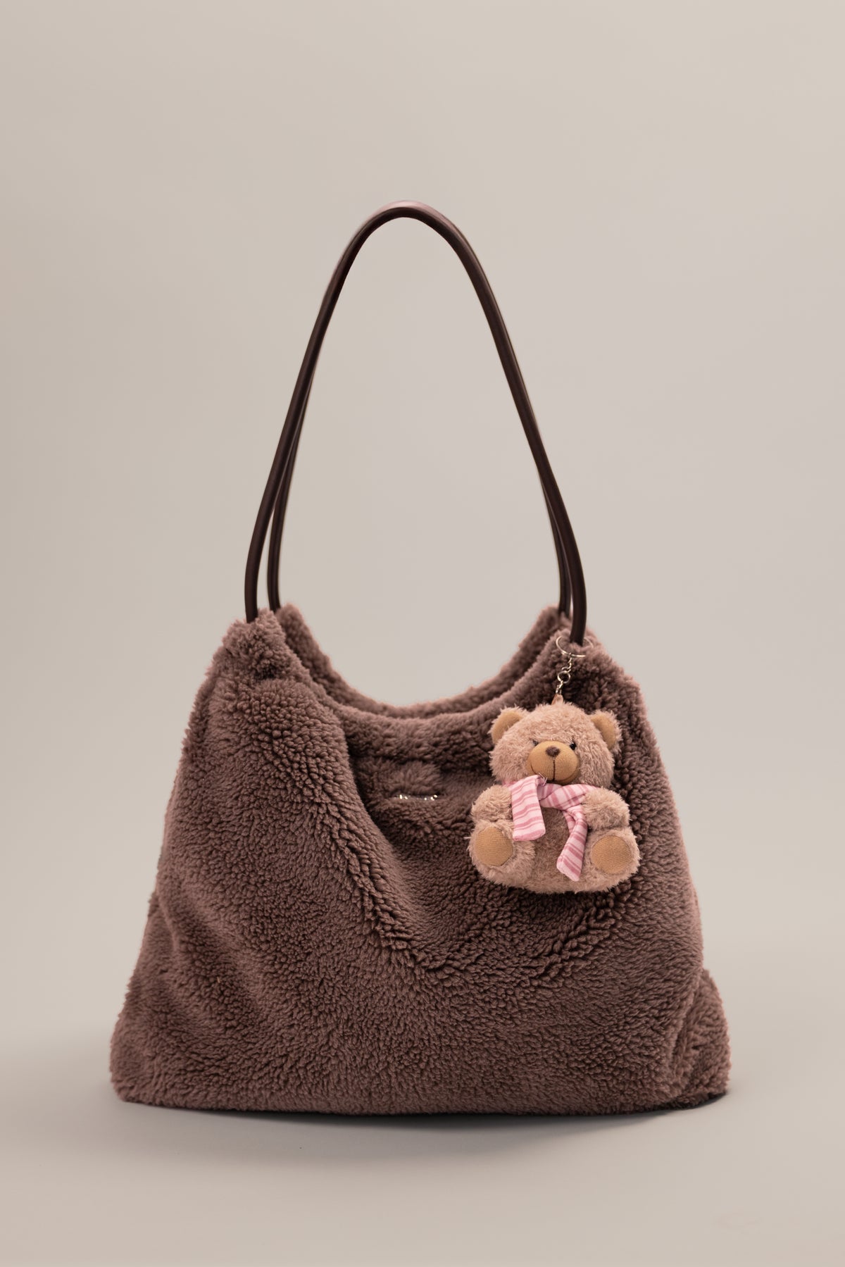 Teddy Keychain in Berry Stripe