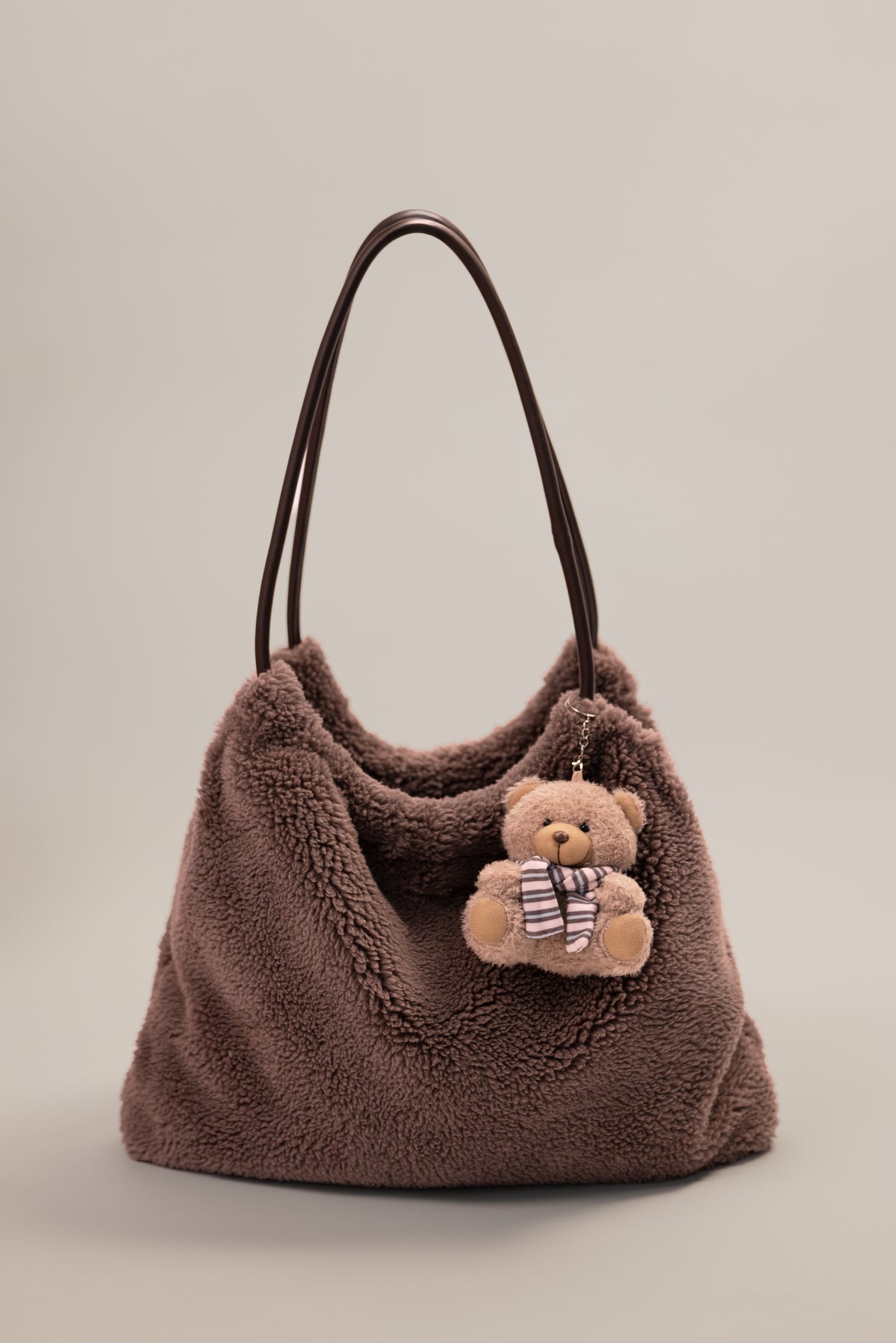 Teddy Keychain in Chestnut Stripe