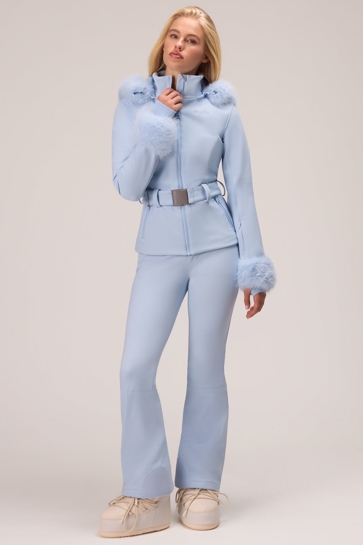 Water Resistant Fitted Salopette in Powder Blue