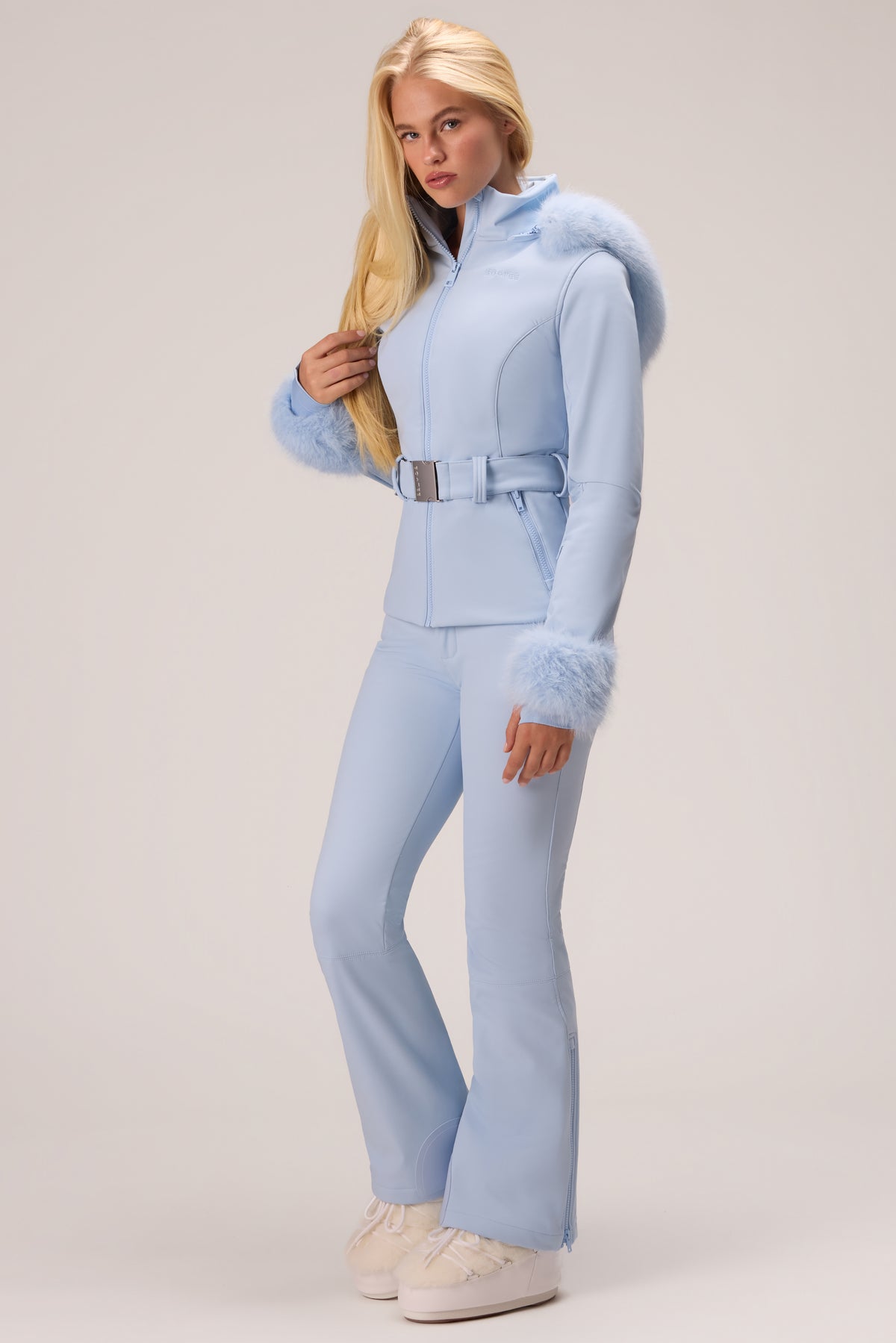 Water Resistant Fitted Salopette in Powder Blue
