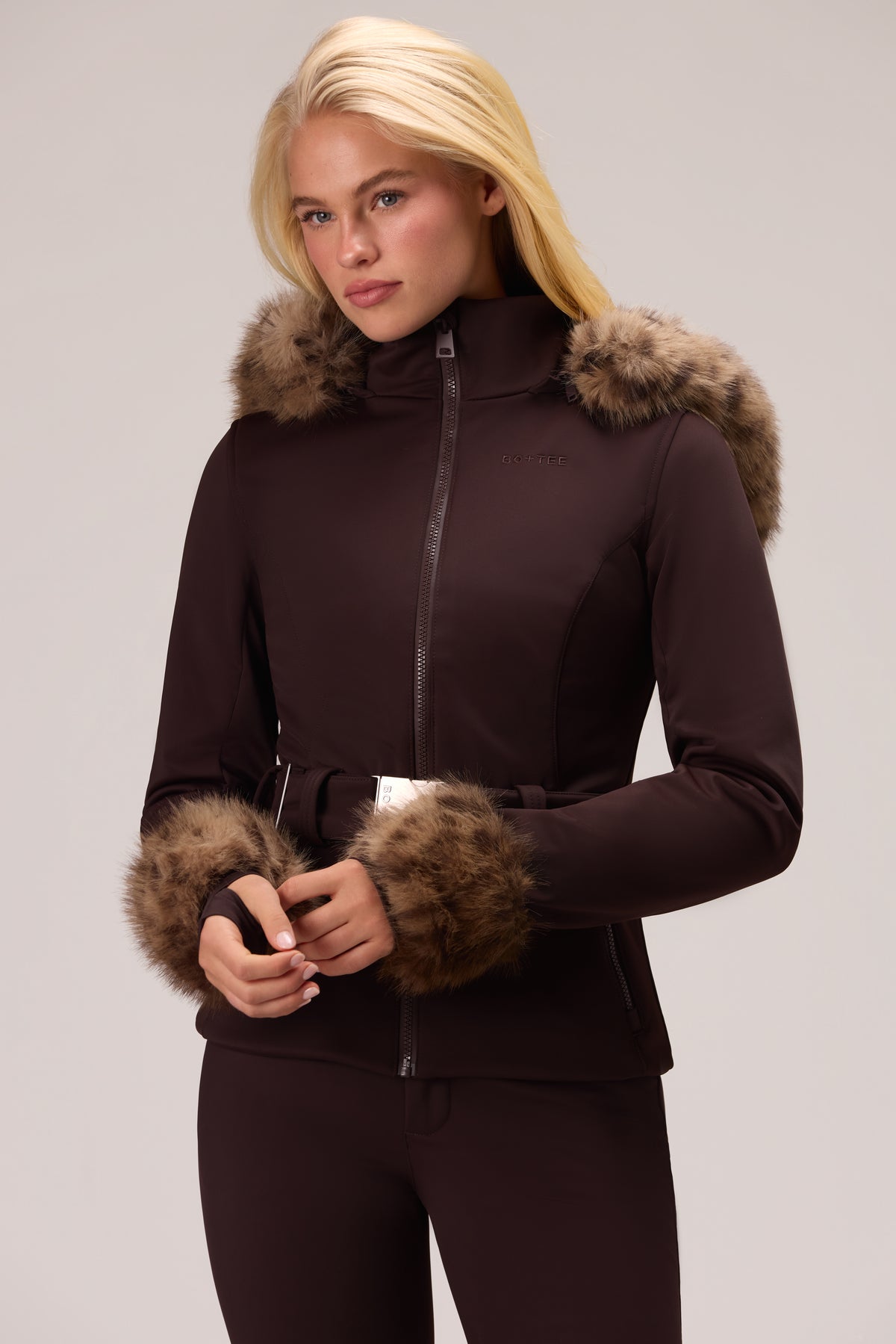 Water Resistant Soft Shell Ski Jacket in Hot Cocoa