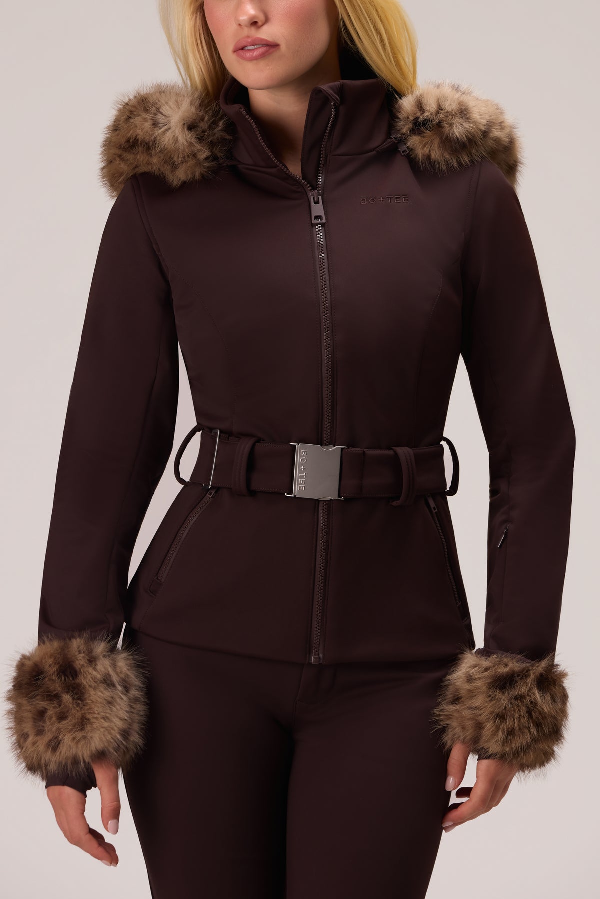 Water Resistant Soft Shell Ski Jacket in Hot Cocoa
