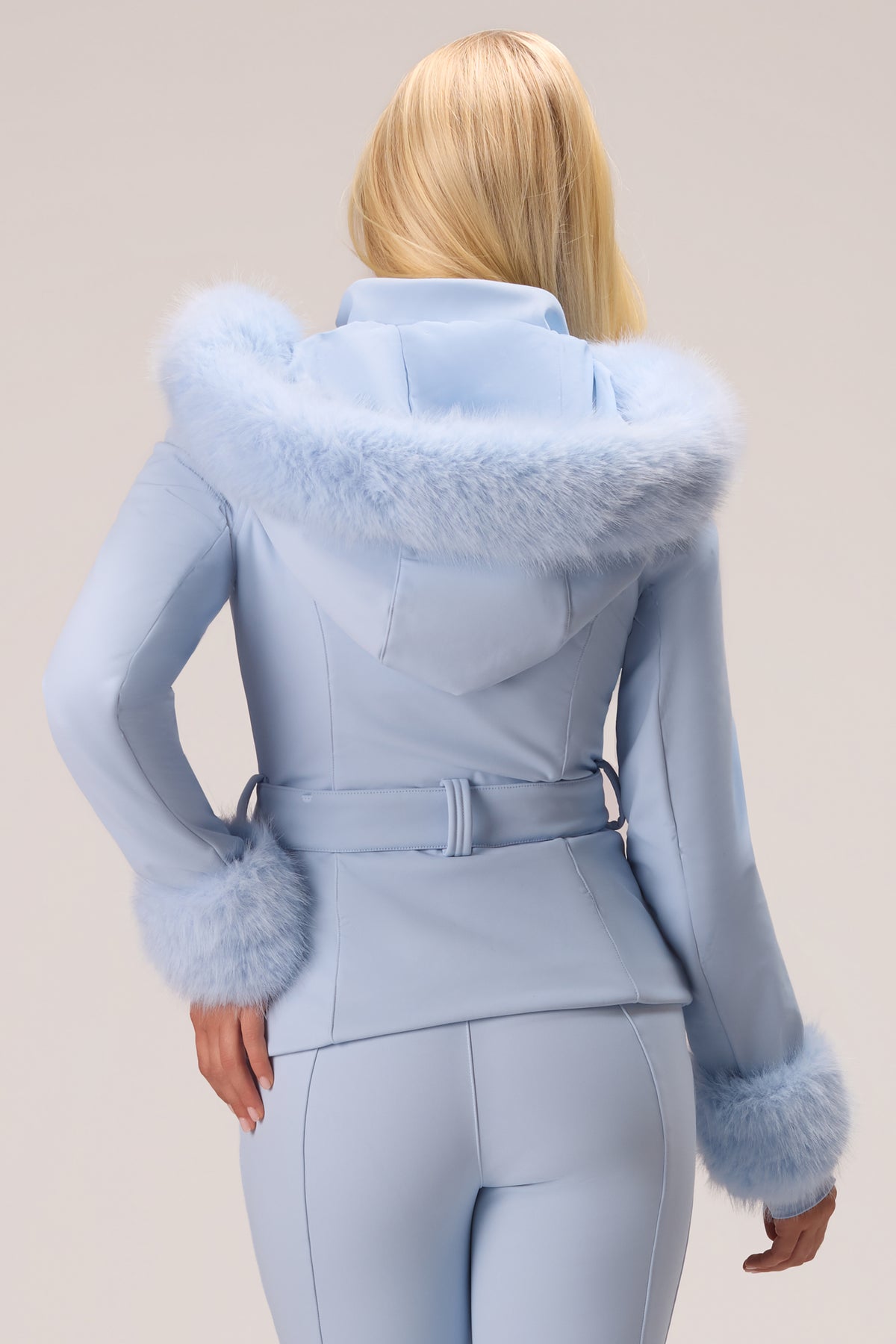 Water Resistant Soft Shell Ski Jacket in Powder Blue