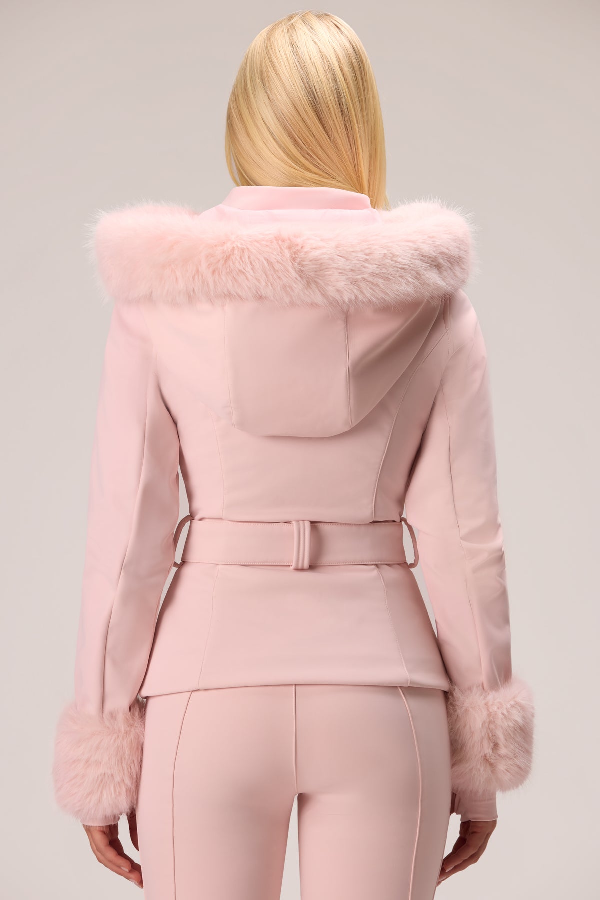 Water Resistant Soft Shell Ski Jacket in Powder Pink