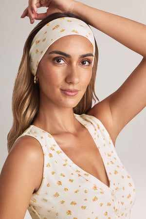Modal Ribbed Headband in Floral Print