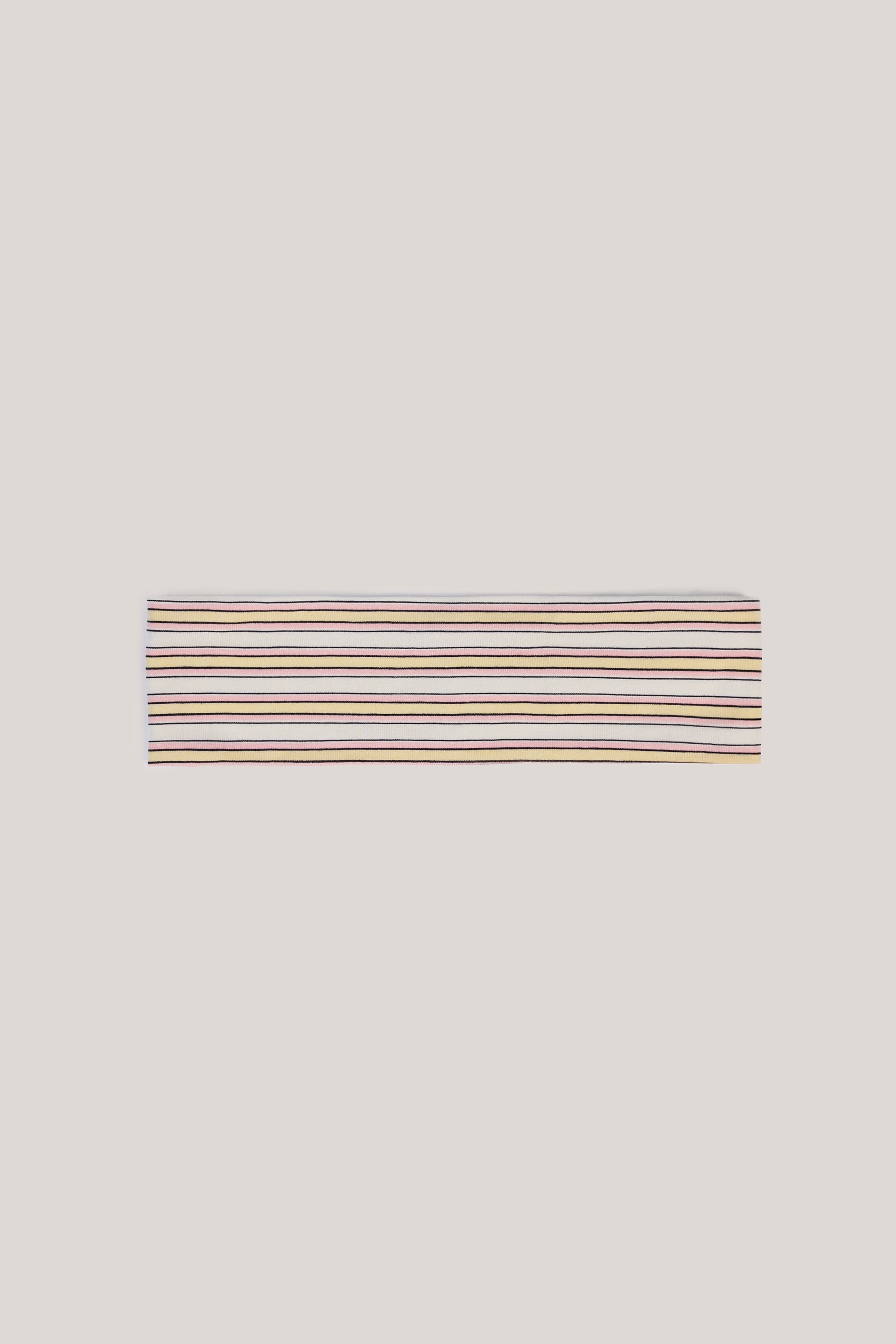 Modal Ribbed Headband in Pink & Yellow Stripe